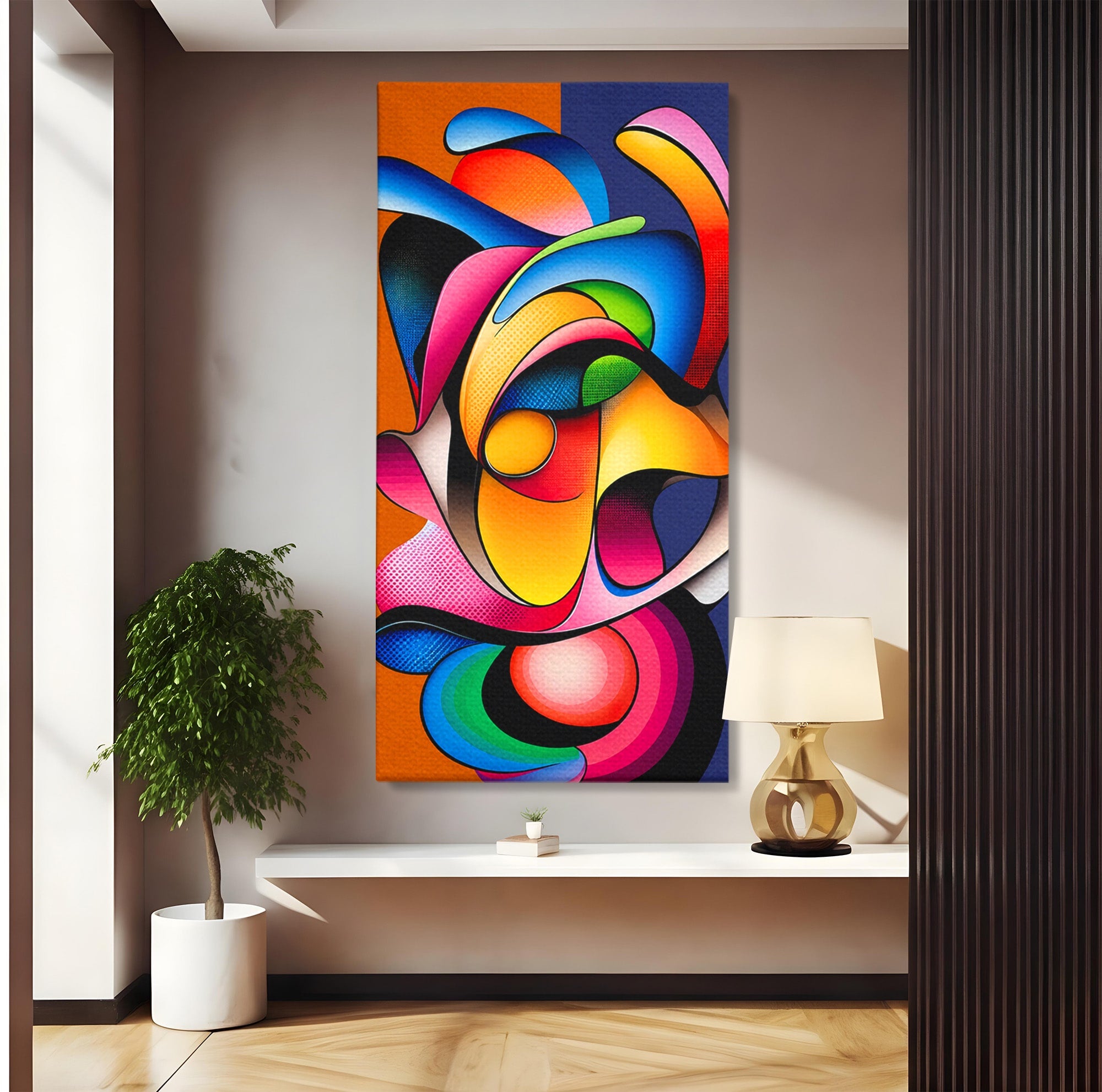 Tablou Canvas Premium LuxCanva® C1355, Abstract Dinamic, Abstract, Modern, Arta Contemporana, Energetic, Living, Culori Vibrante