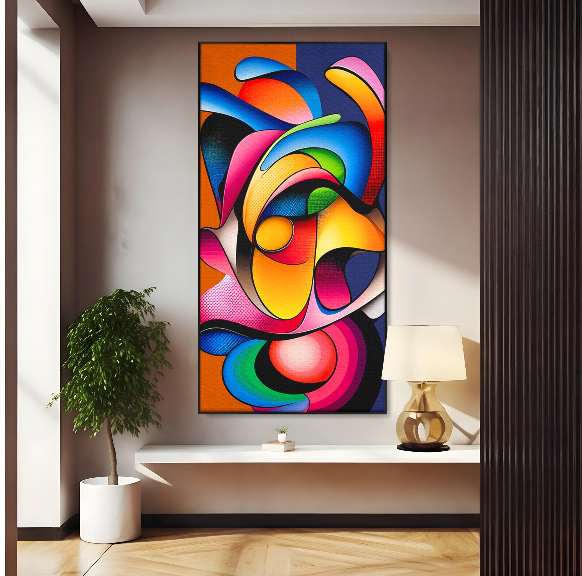 Tablou Canvas Premium LuxCanva® C1355, Abstract Dinamic, Abstract, Modern, Arta Contemporana, Energetic, Living, Culori Vibrante
