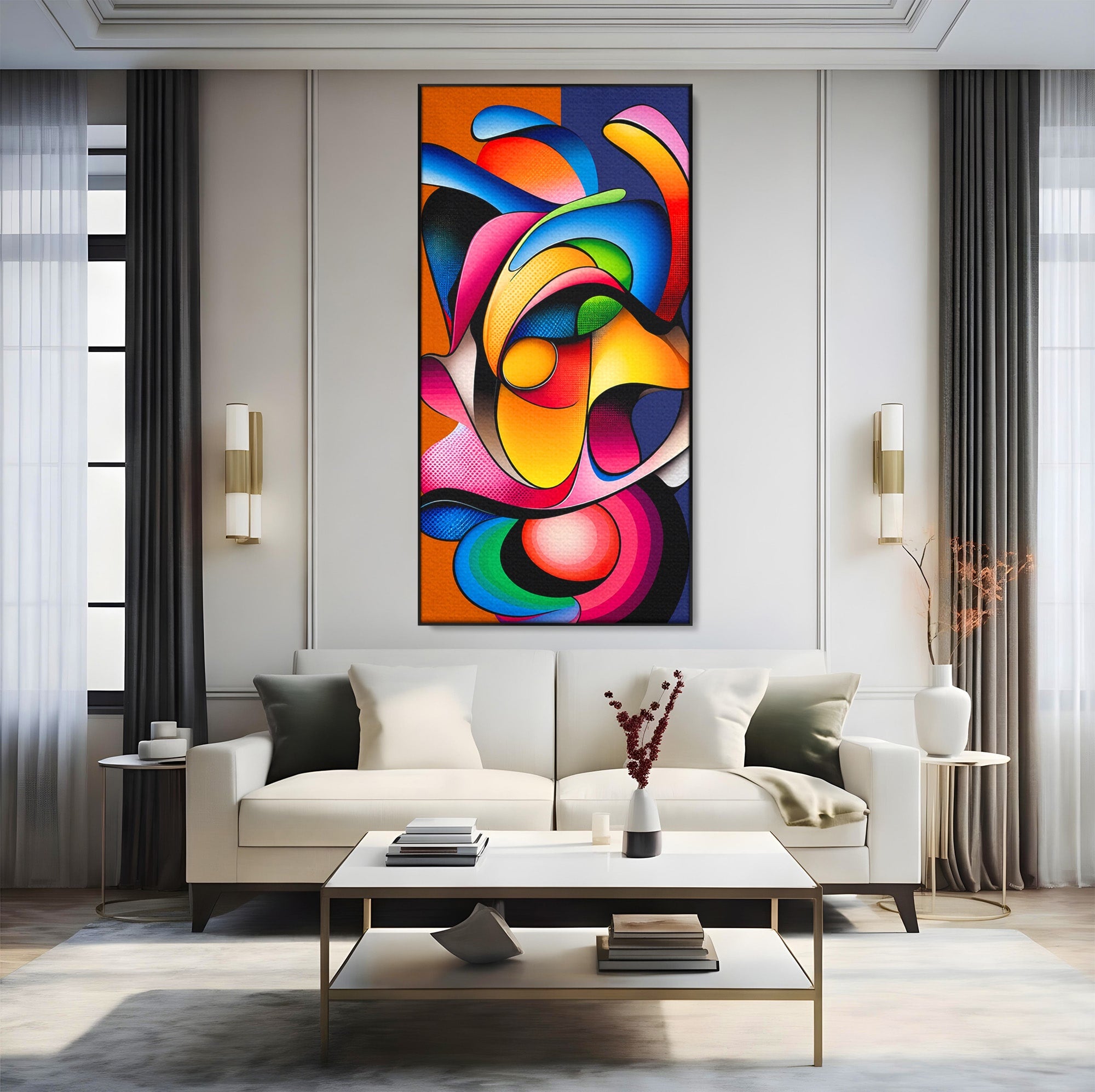 Tablou Canvas Premium LuxCanva® C1355, Abstract Dinamic, Abstract, Modern, Arta Contemporana, Energetic, Living, Culori Vibrante