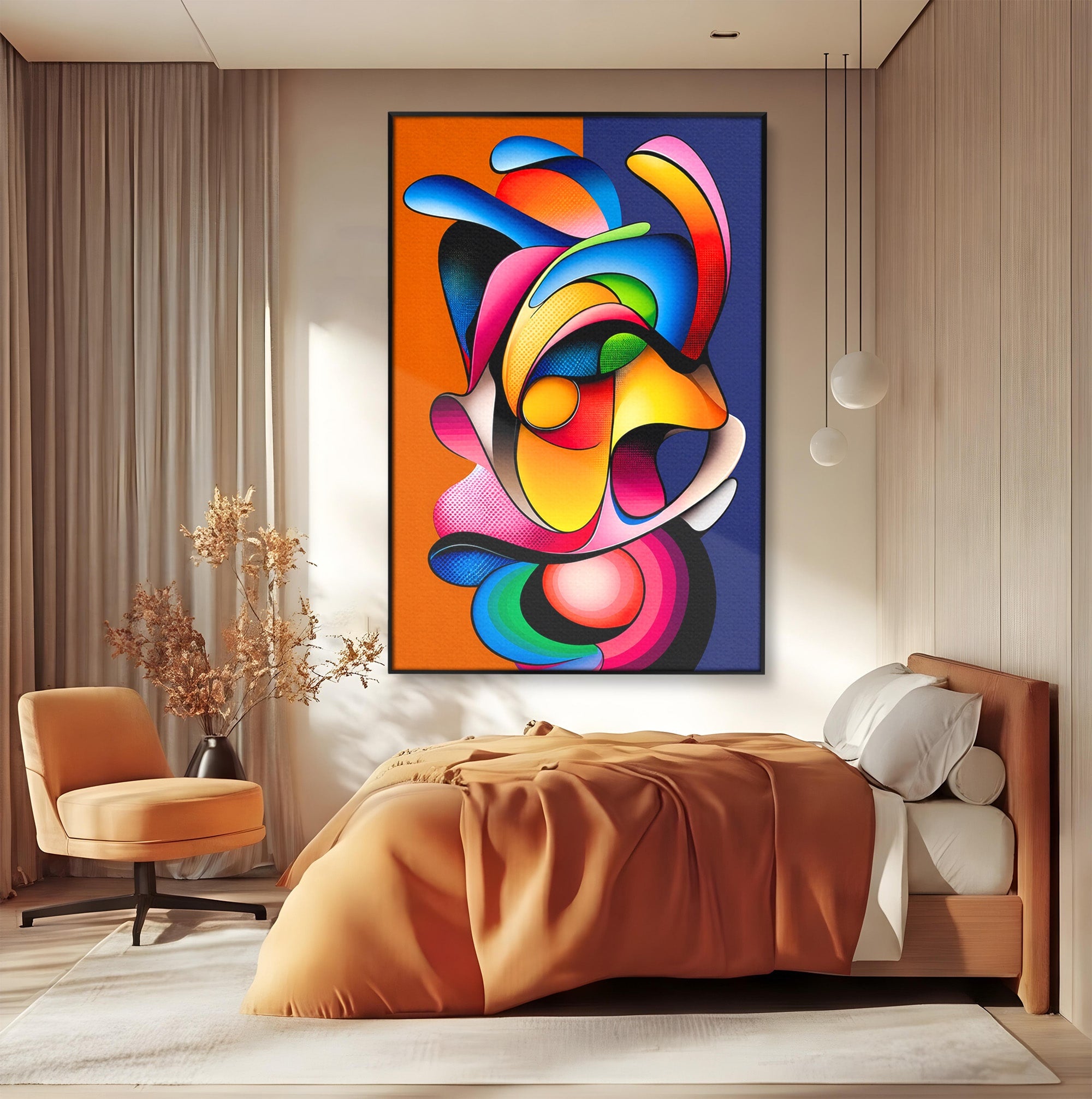Tablou Canvas Premium LuxCanva® C1355, Abstract Dinamic, Abstract, Modern, Arta Contemporana, Energetic, Living, Culori Vibrante
