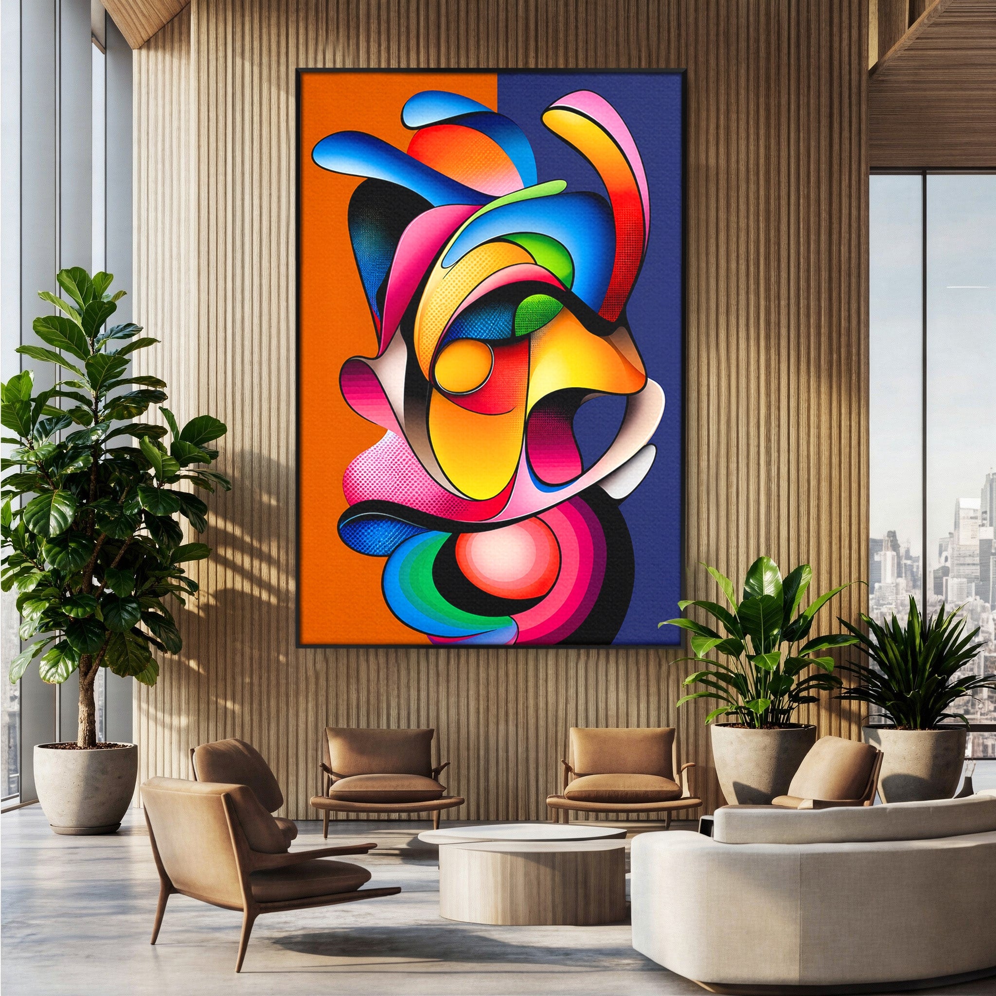 Tablou Canvas Premium LuxCanva® C1355, Abstract Dinamic, Abstract, Modern, Arta Contemporana, Energetic, Living, Culori Vibrante