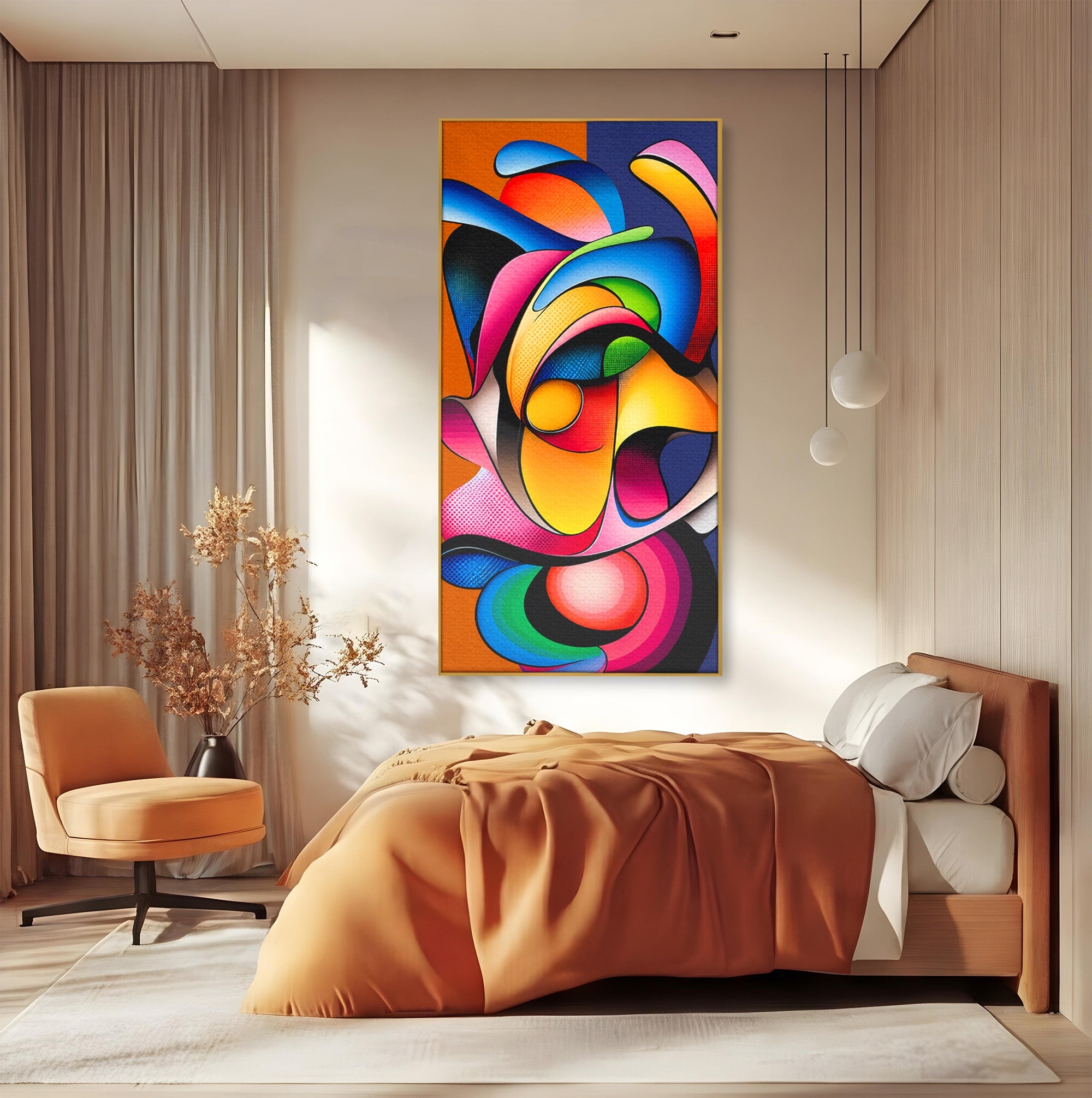 Tablou Canvas Premium LuxCanva® C1355, Abstract Dinamic, Abstract, Modern, Arta Contemporana, Energetic, Living, Culori Vibrante