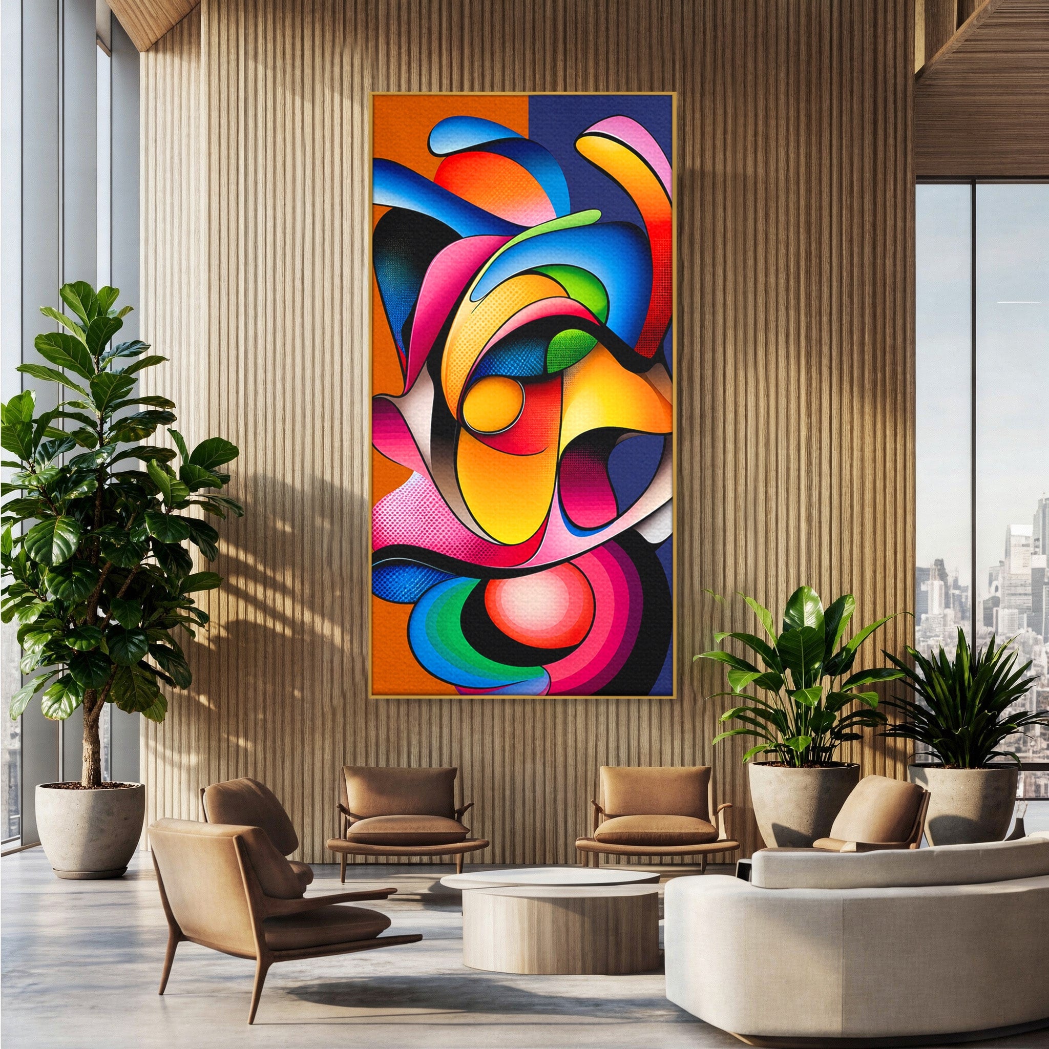 Tablou Canvas Premium LuxCanva® C1355, Abstract Dinamic, Abstract, Modern, Arta Contemporana, Energetic, Living, Culori Vibrante