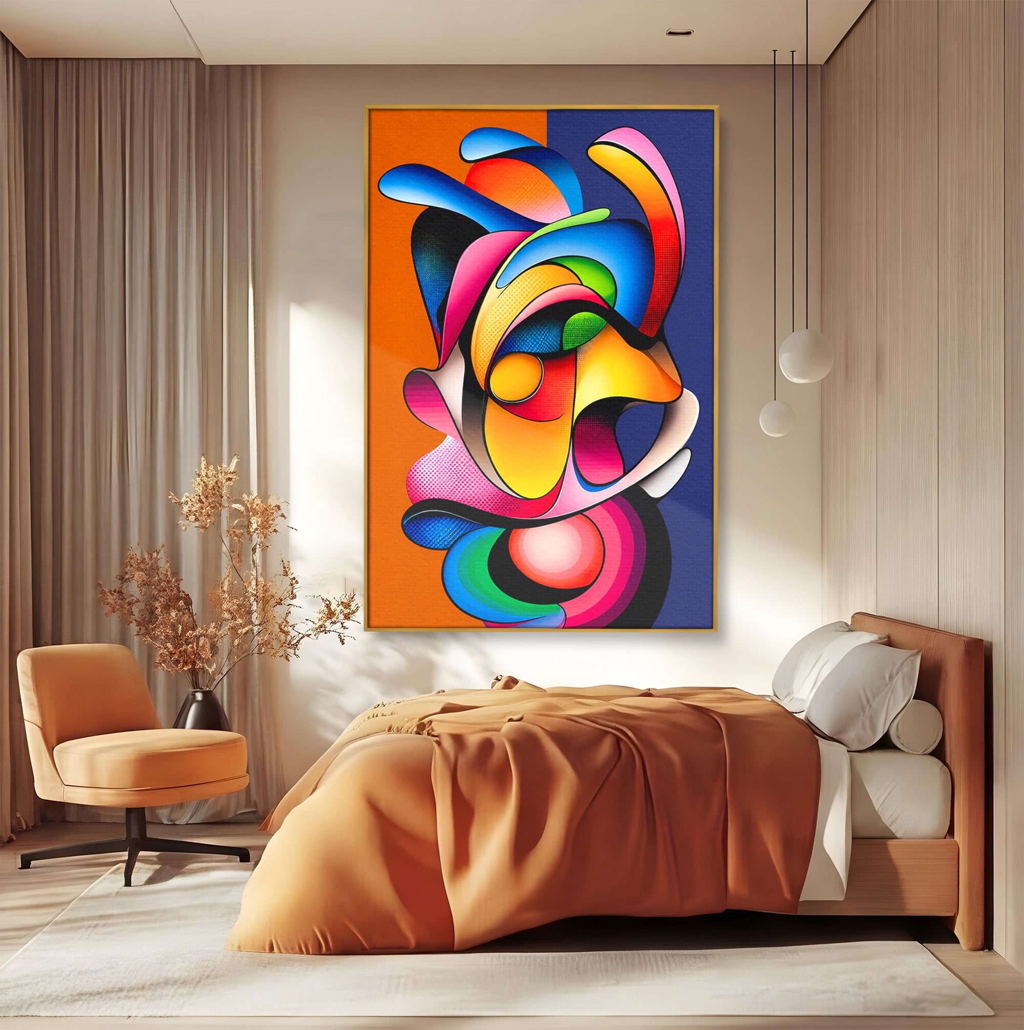 Tablou Canvas Premium LuxCanva® C1355, Abstract Dinamic, Abstract, Modern, Arta Contemporana, Energetic, Living, Culori Vibrante
