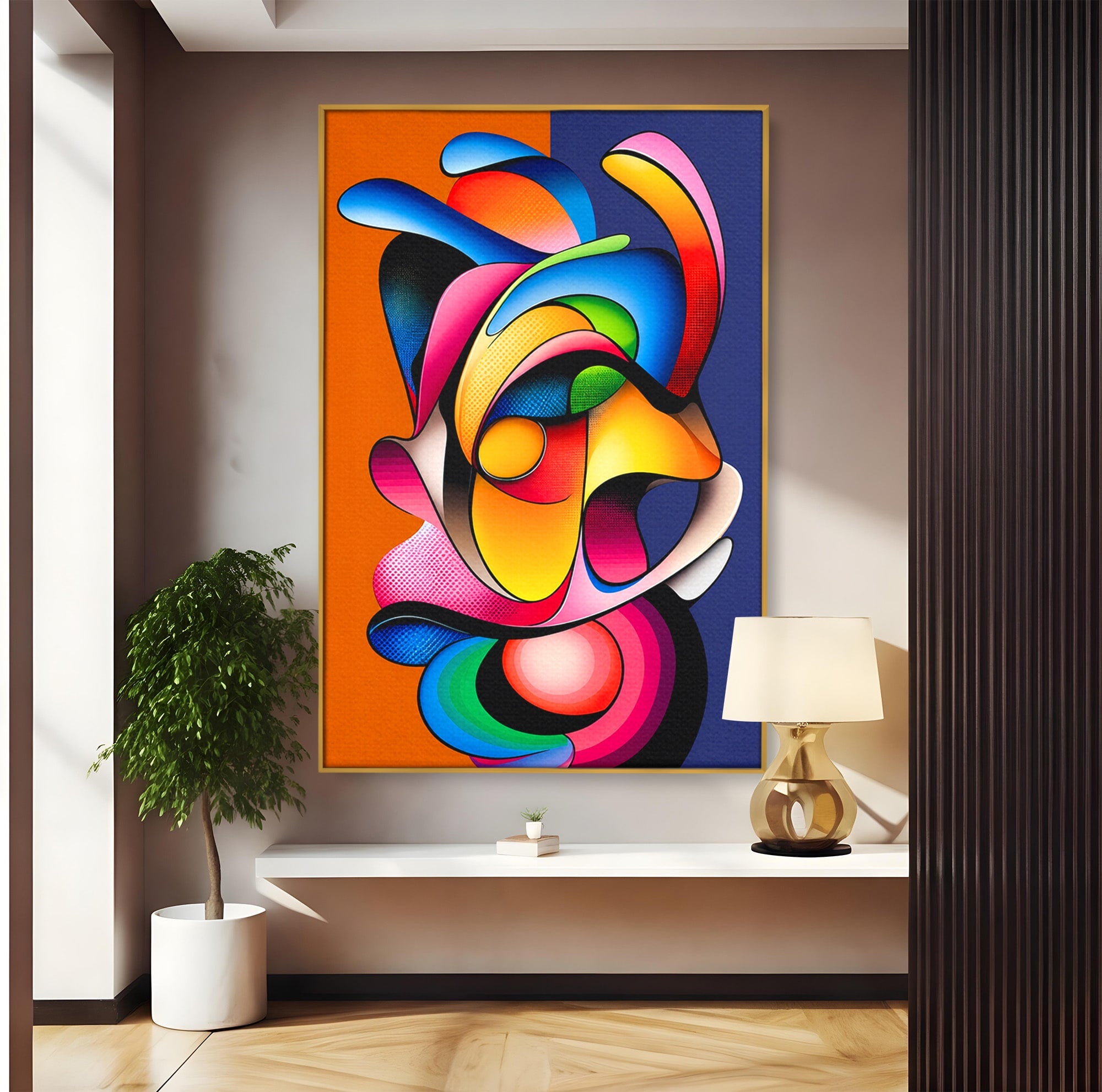 Tablou Canvas Premium LuxCanva® C1355, Abstract Dinamic, Abstract, Modern, Arta Contemporana, Energetic, Living, Culori Vibrante