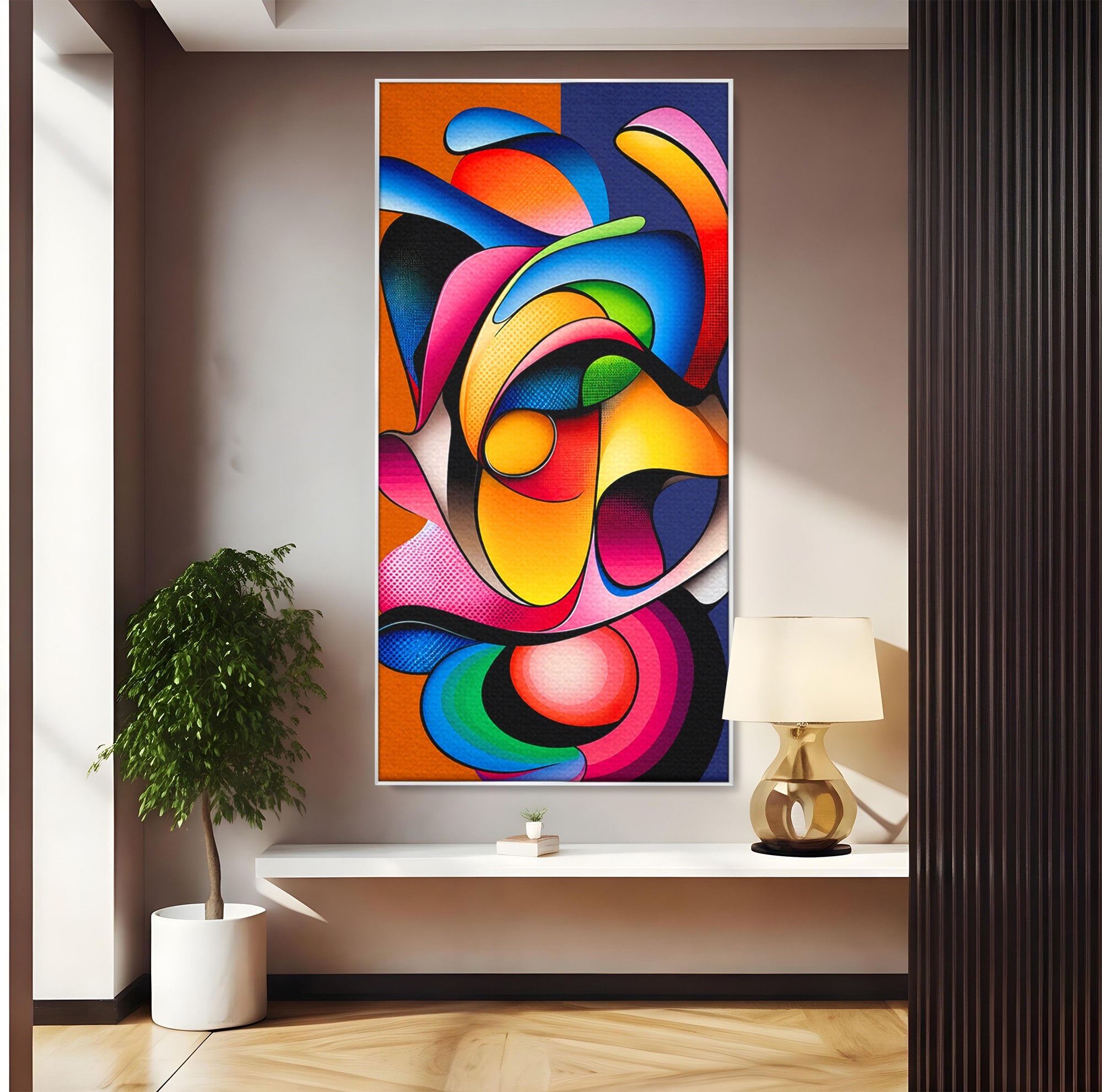 Tablou Canvas Premium LuxCanva® C1355, Abstract Dinamic, Abstract, Modern, Arta Contemporana, Energetic, Living, Culori Vibrante
