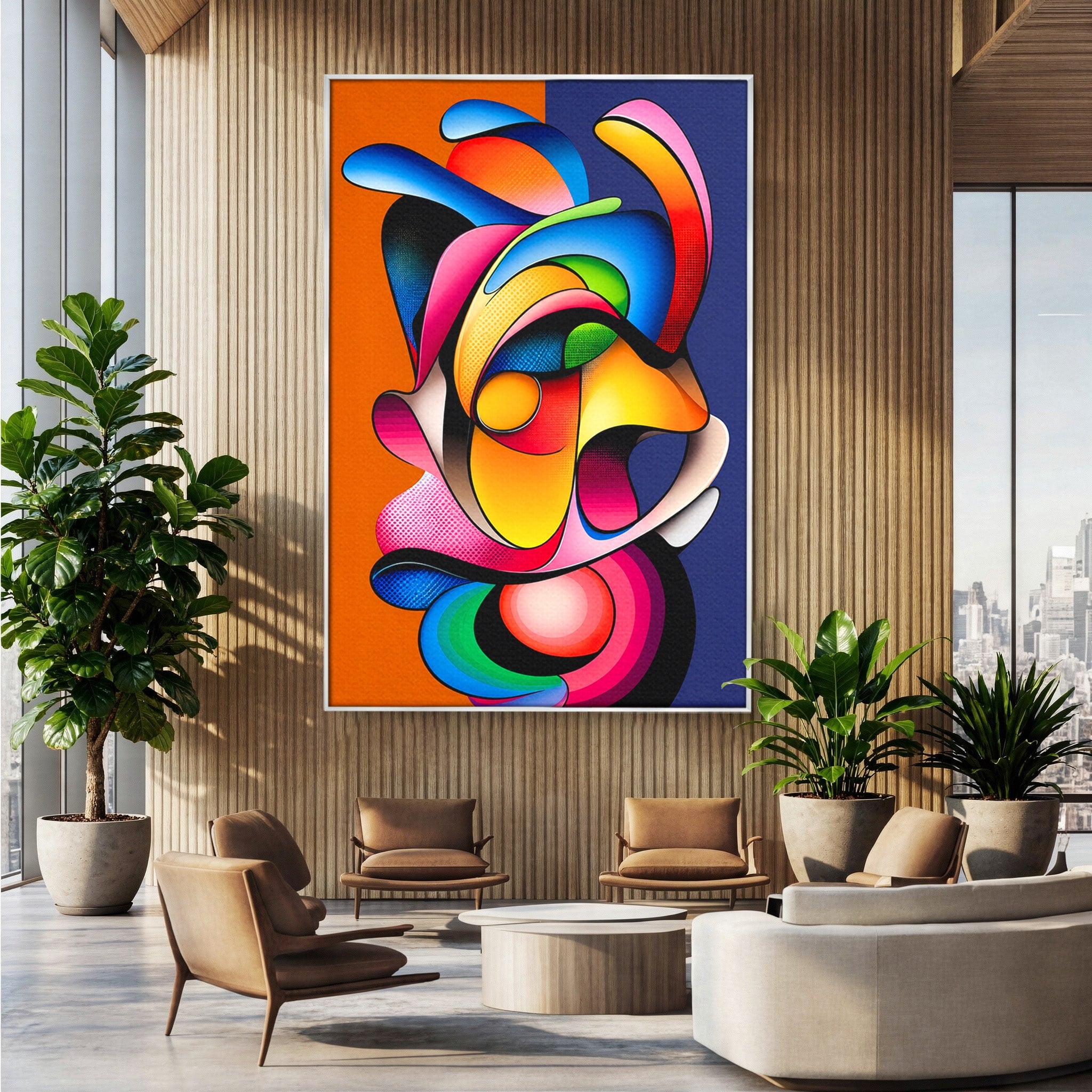 Tablou Canvas Premium LuxCanva® C1355, Abstract Dinamic, Abstract, Modern, Arta Contemporana, Energetic, Living, Culori Vibrante