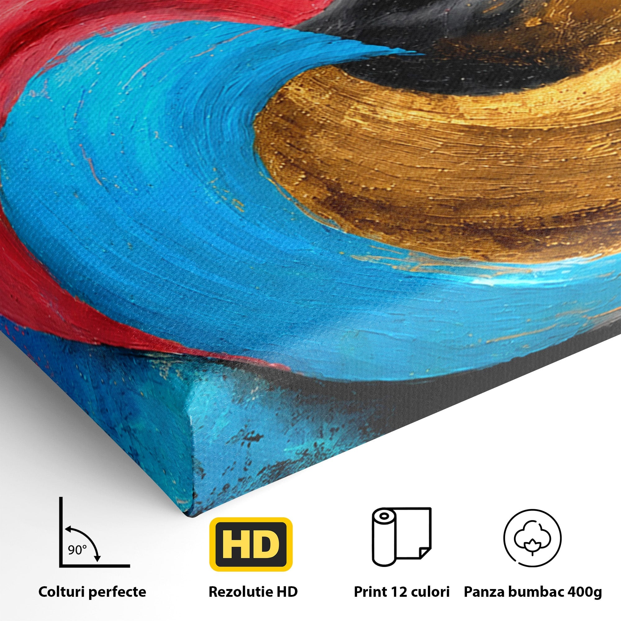 Tablou Canvas Premium LuxCanva® C1356, Armonia Culorilor, Armonie, Abstract, Simbol, Energetic, Living, Culori Vibrante