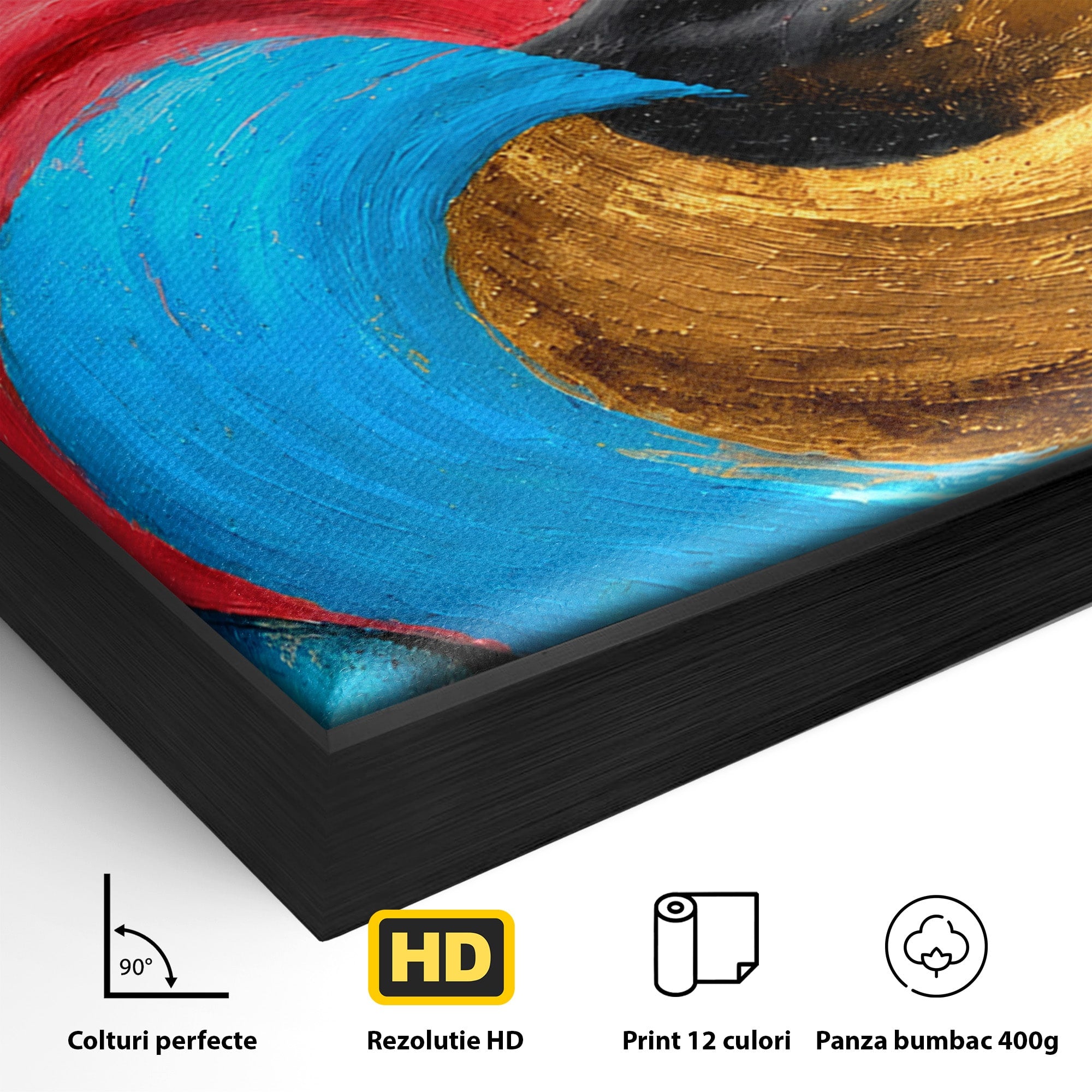 Tablou Canvas Premium LuxCanva® C1356, Armonia Culorilor, Armonie, Abstract, Simbol, Energetic, Living, Culori Vibrante
