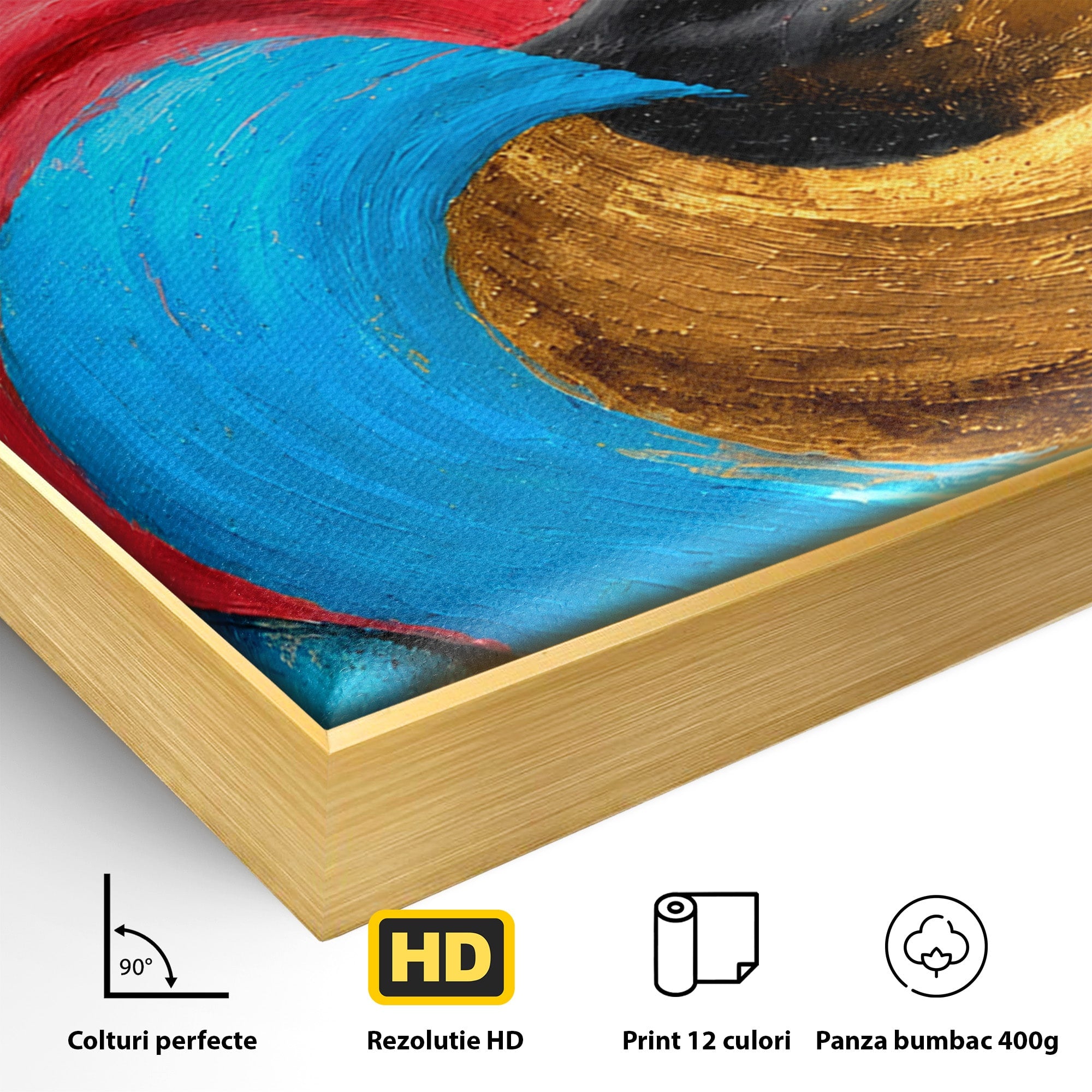 Tablou Canvas Premium LuxCanva® C1356, Armonia Culorilor, Armonie, Abstract, Simbol, Energetic, Living, Culori Vibrante