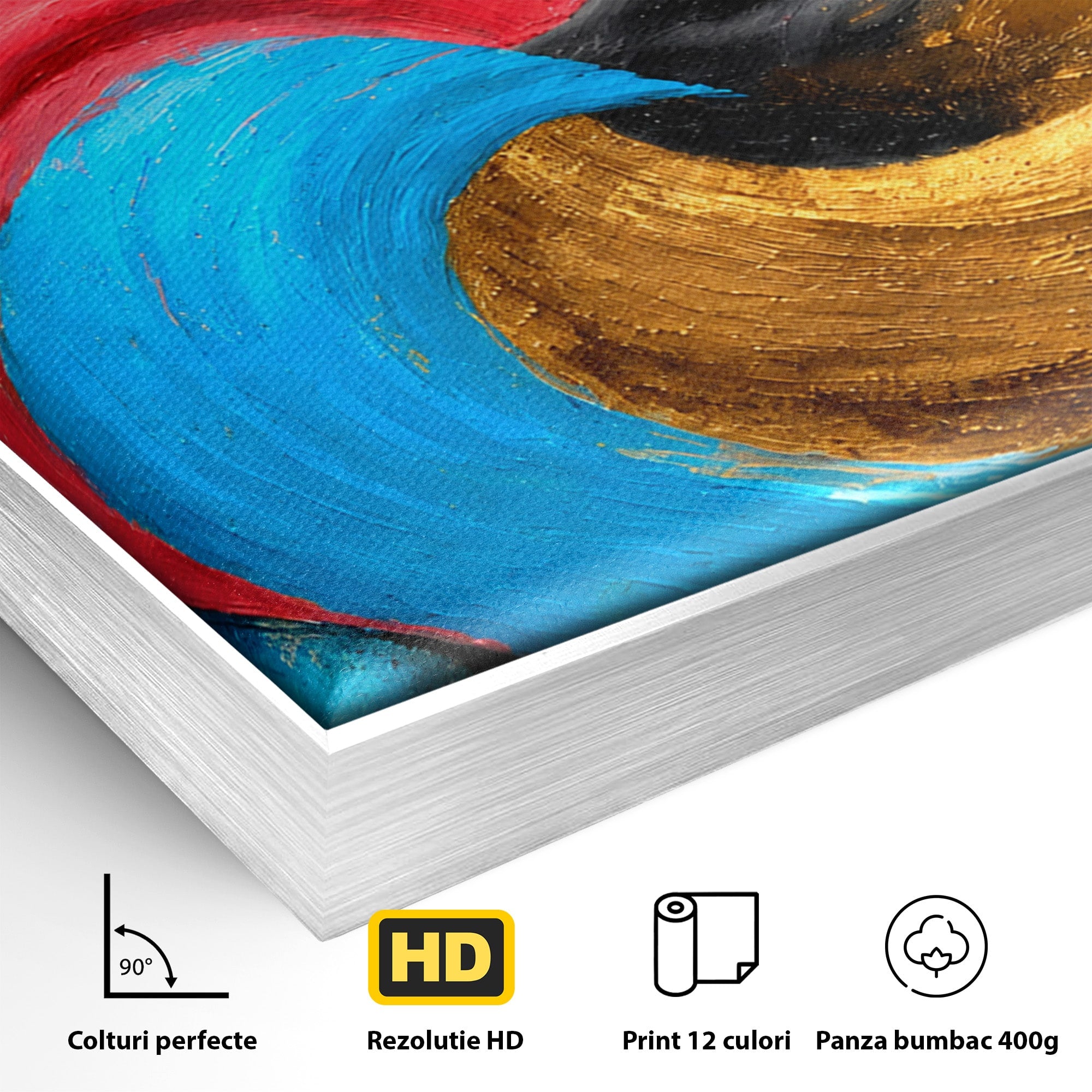 Tablou Canvas Premium LuxCanva® C1356, Armonia Culorilor, Armonie, Abstract, Simbol, Energetic, Living, Culori Vibrante