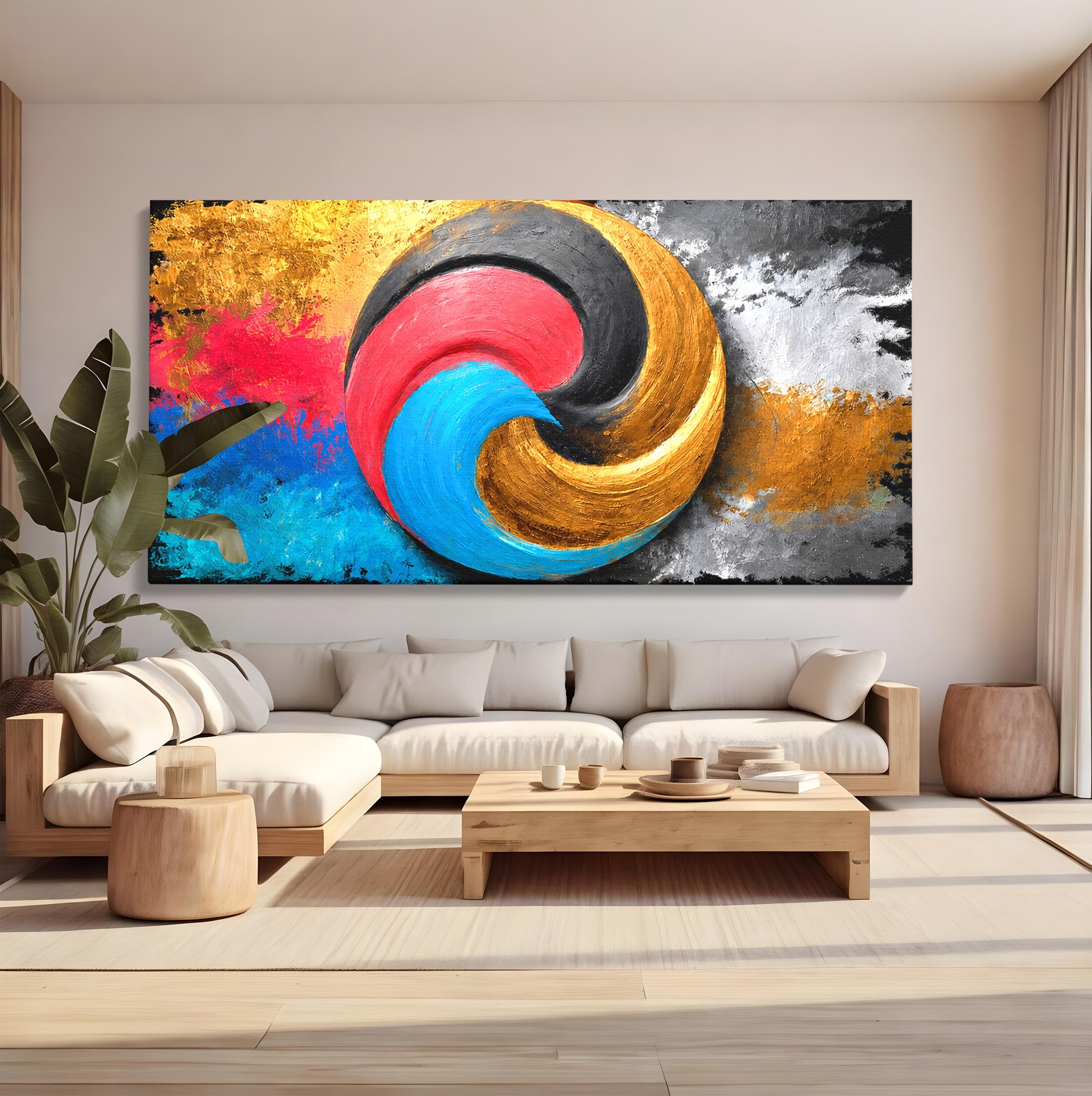 Tablou Canvas Premium LuxCanva® C1356, Armonia Culorilor, Armonie, Abstract, Simbol, Energetic, Living, Culori Vibrante