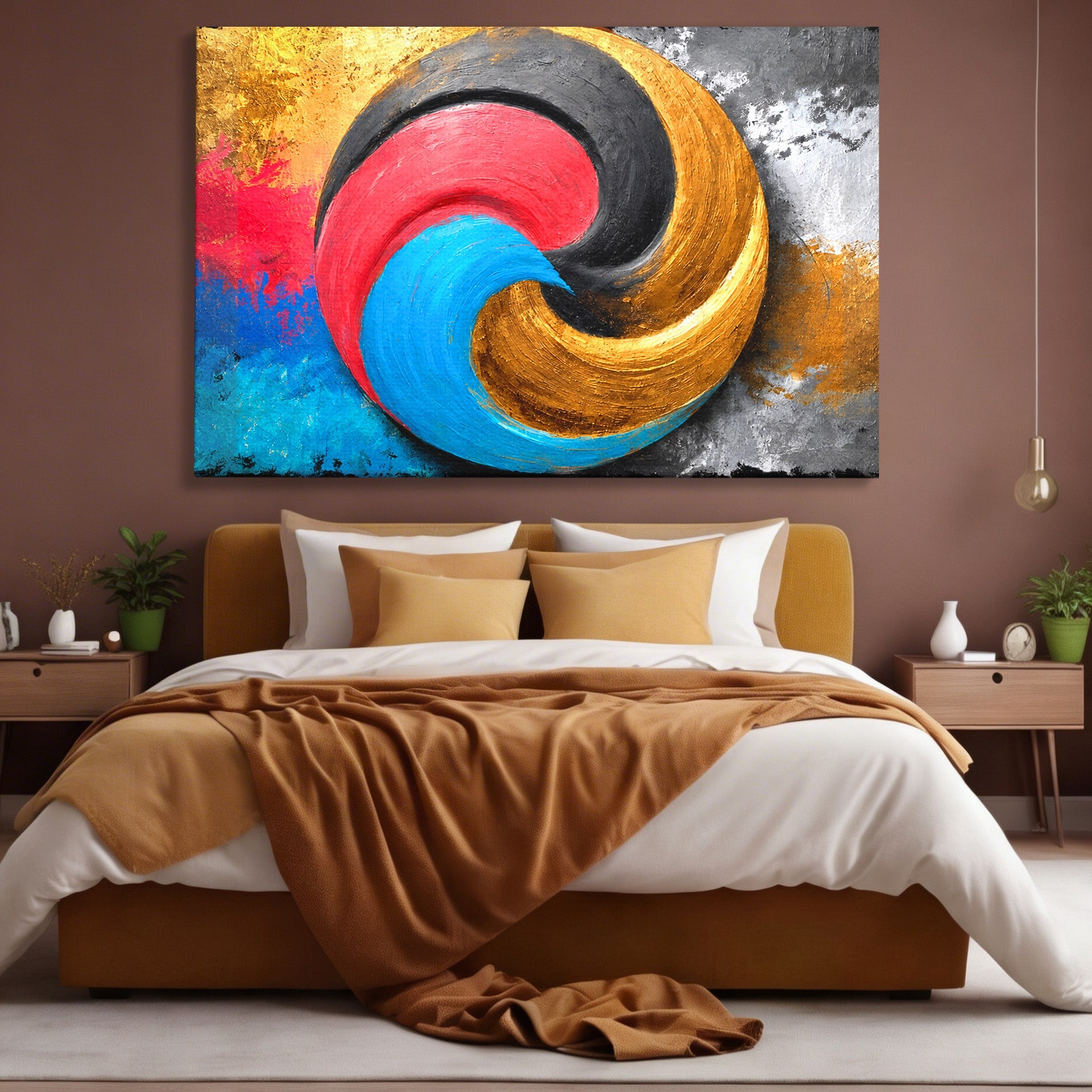 Tablou Canvas Premium LuxCanva® C1356, Armonia Culorilor, Armonie, Abstract, Simbol, Energetic, Living, Culori Vibrante