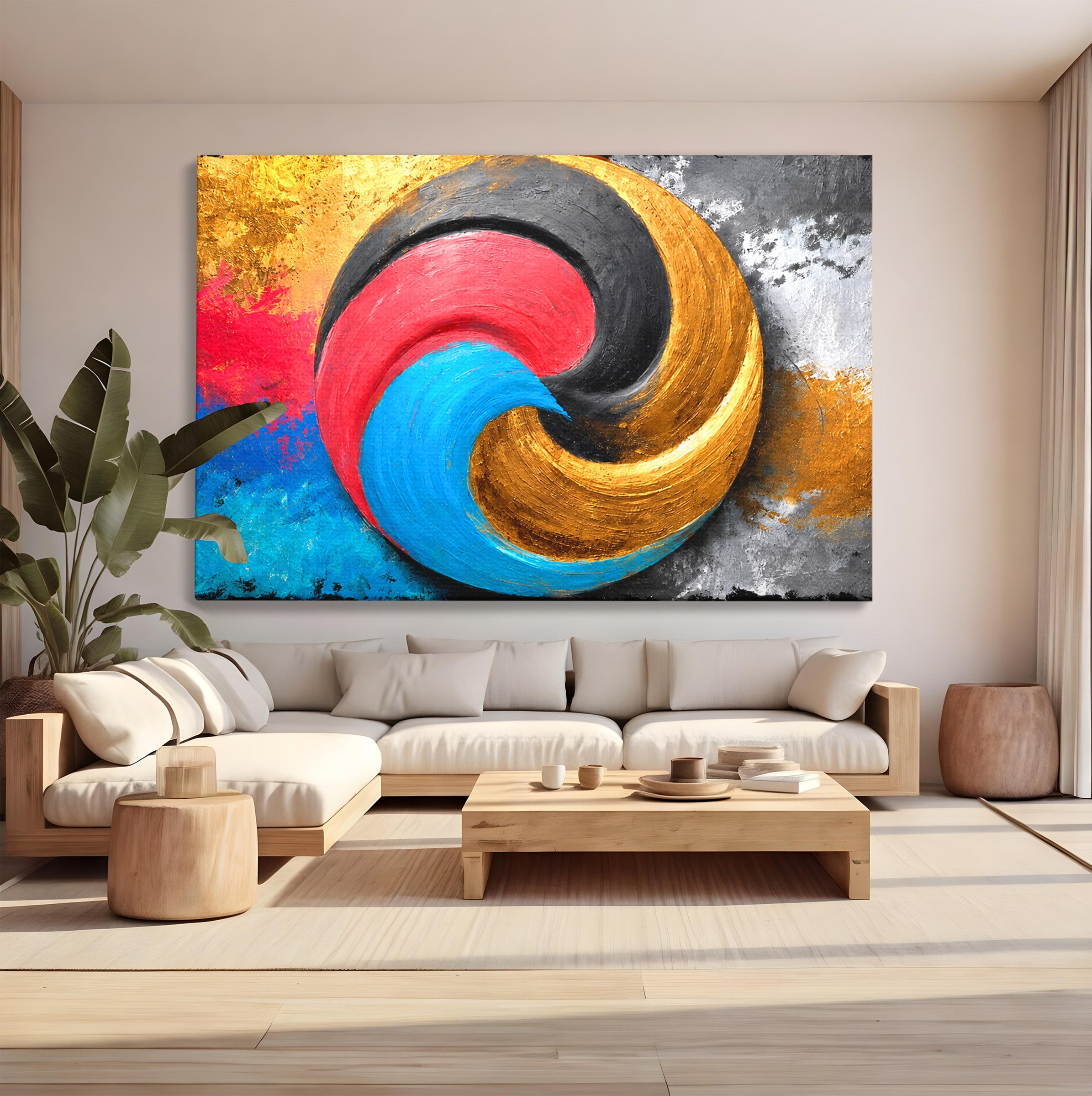 Tablou Canvas Premium LuxCanva® C1356, Armonia Culorilor, Armonie, Abstract, Simbol, Energetic, Living, Culori Vibrante