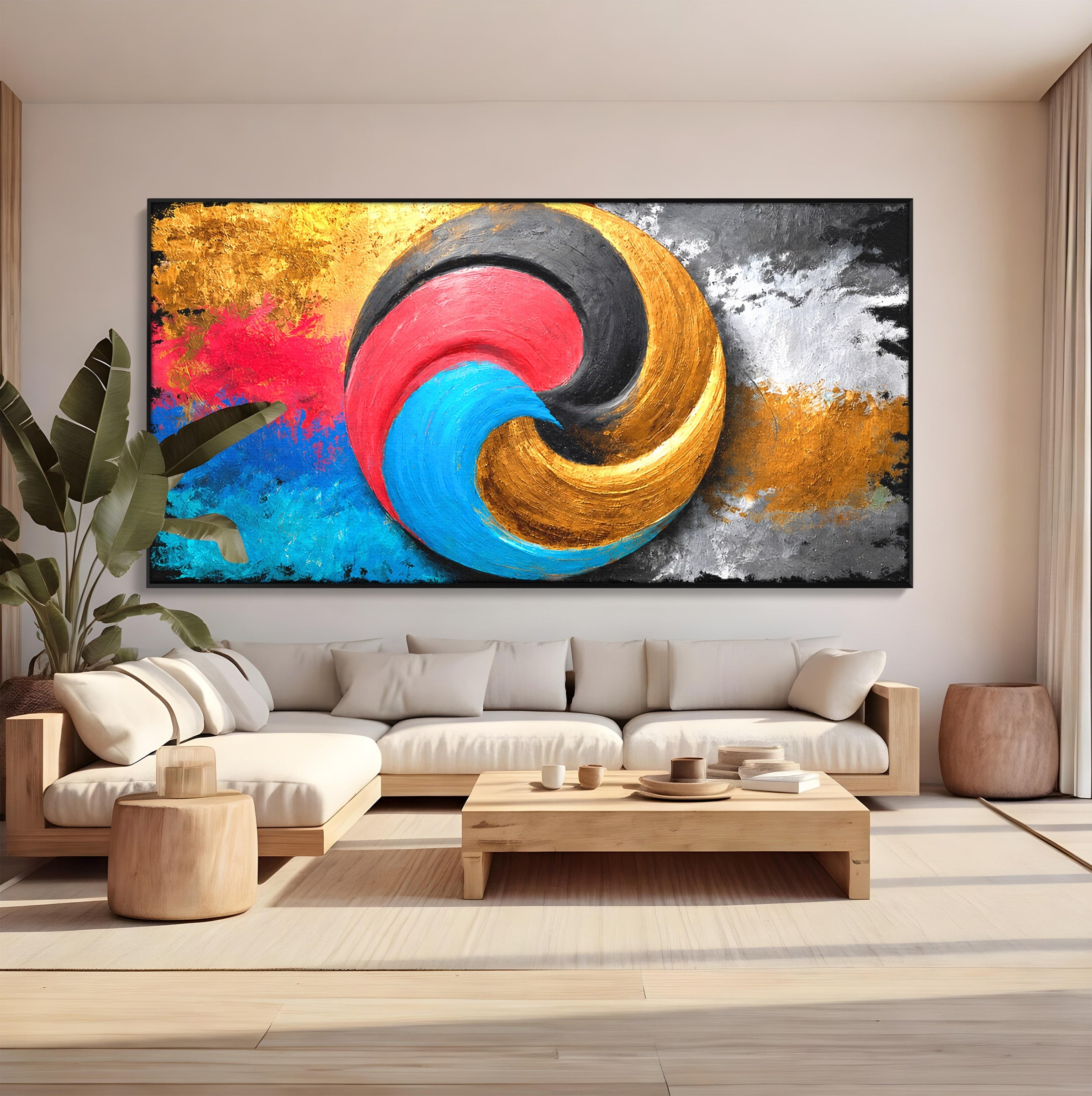 Tablou Canvas Premium LuxCanva® C1356, Armonia Culorilor, Armonie, Abstract, Simbol, Energetic, Living, Culori Vibrante