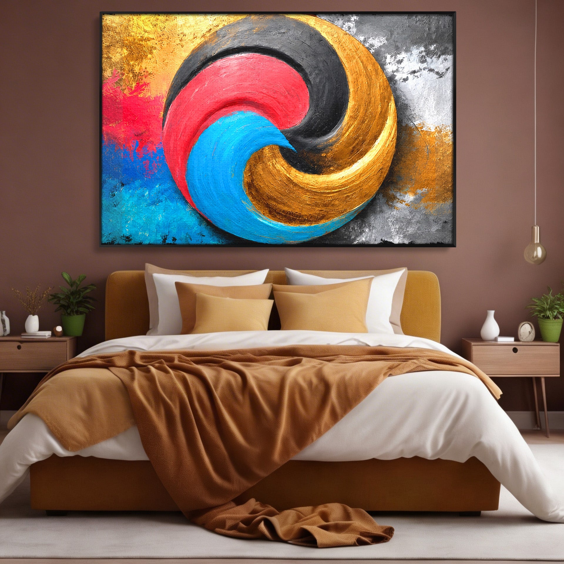 Tablou Canvas Premium LuxCanva® C1356, Armonia Culorilor, Armonie, Abstract, Simbol, Energetic, Living, Culori Vibrante