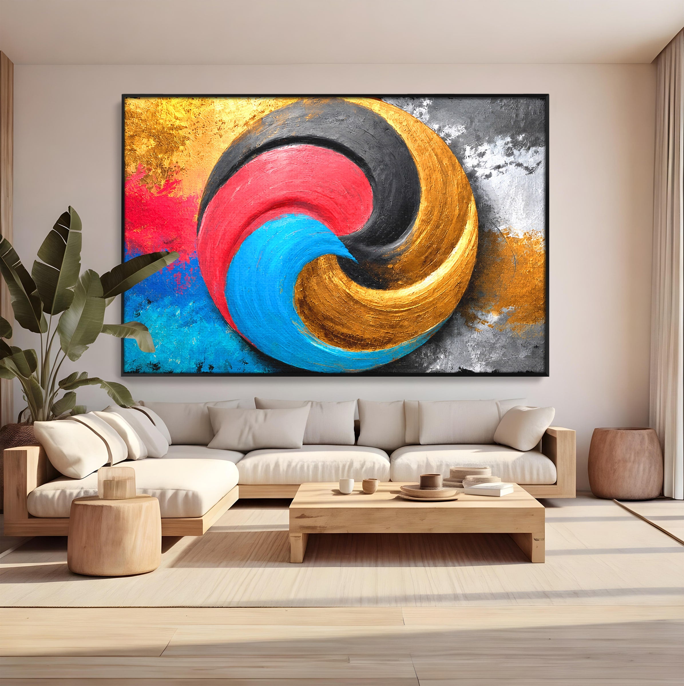Tablou Canvas Premium LuxCanva® C1356, Armonia Culorilor, Armonie, Abstract, Simbol, Energetic, Living, Culori Vibrante