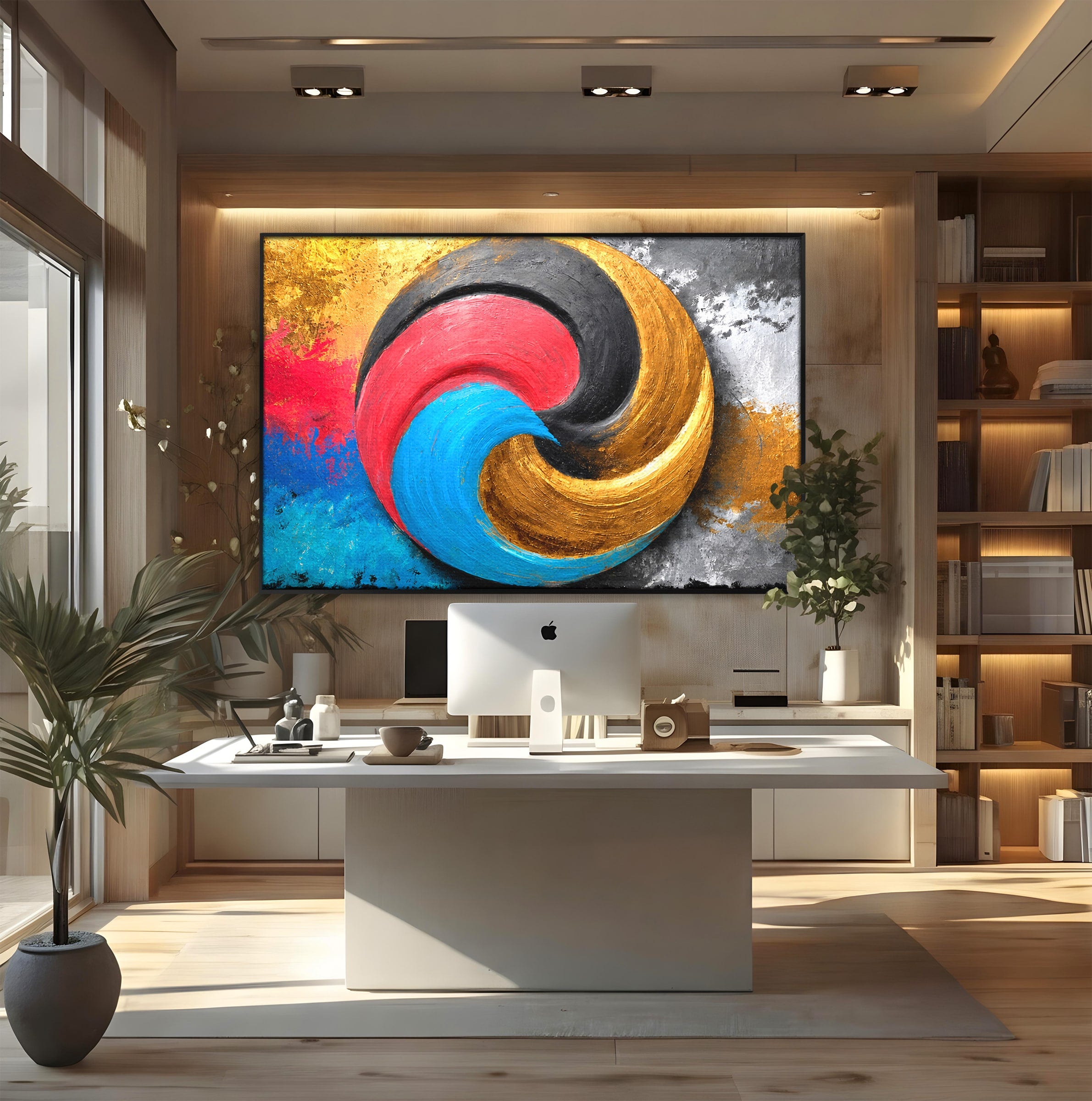 Tablou Canvas Premium LuxCanva® C1356, Armonia Culorilor, Armonie, Abstract, Simbol, Energetic, Living, Culori Vibrante