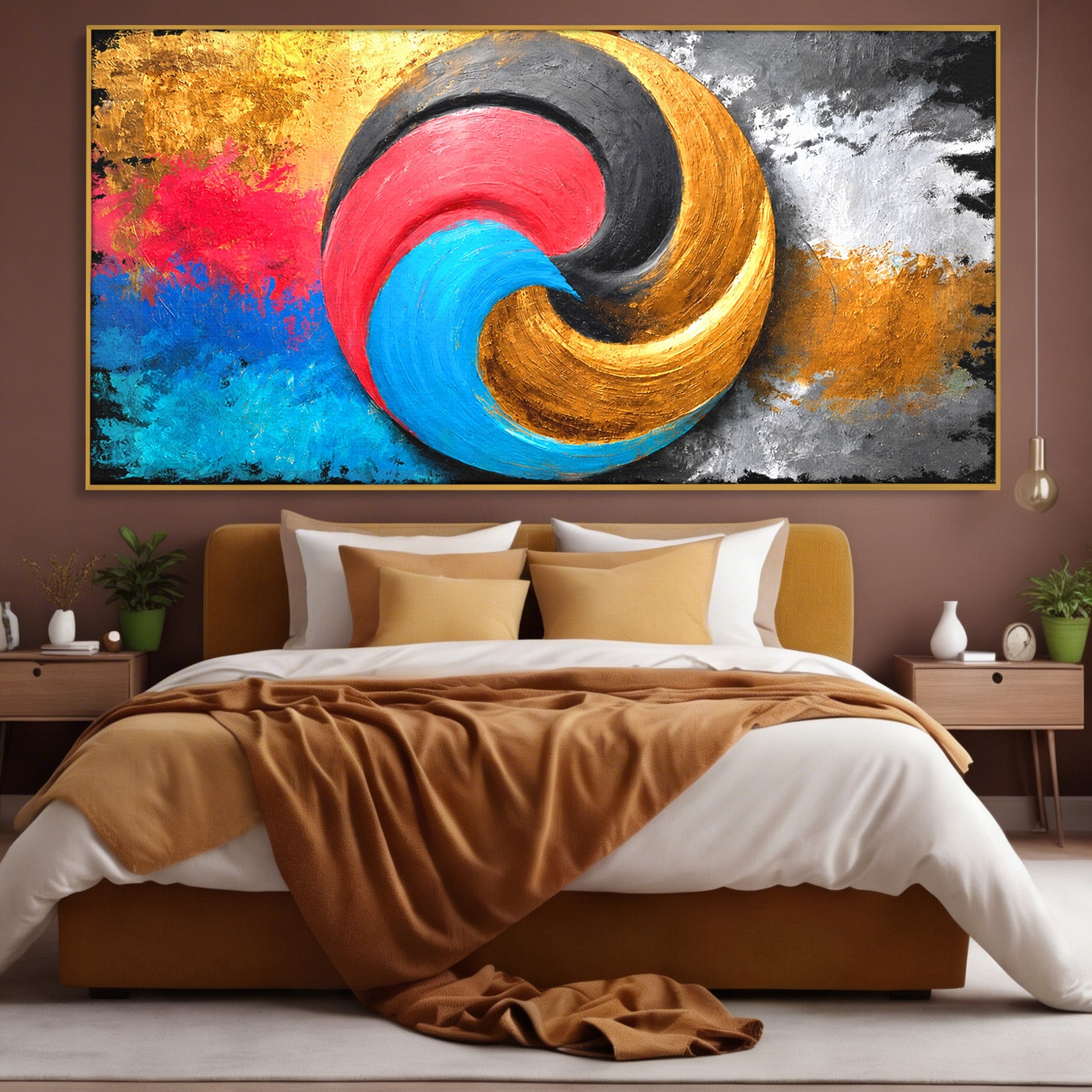 Tablou Canvas Premium LuxCanva® C1356, Armonia Culorilor, Armonie, Abstract, Simbol, Energetic, Living, Culori Vibrante