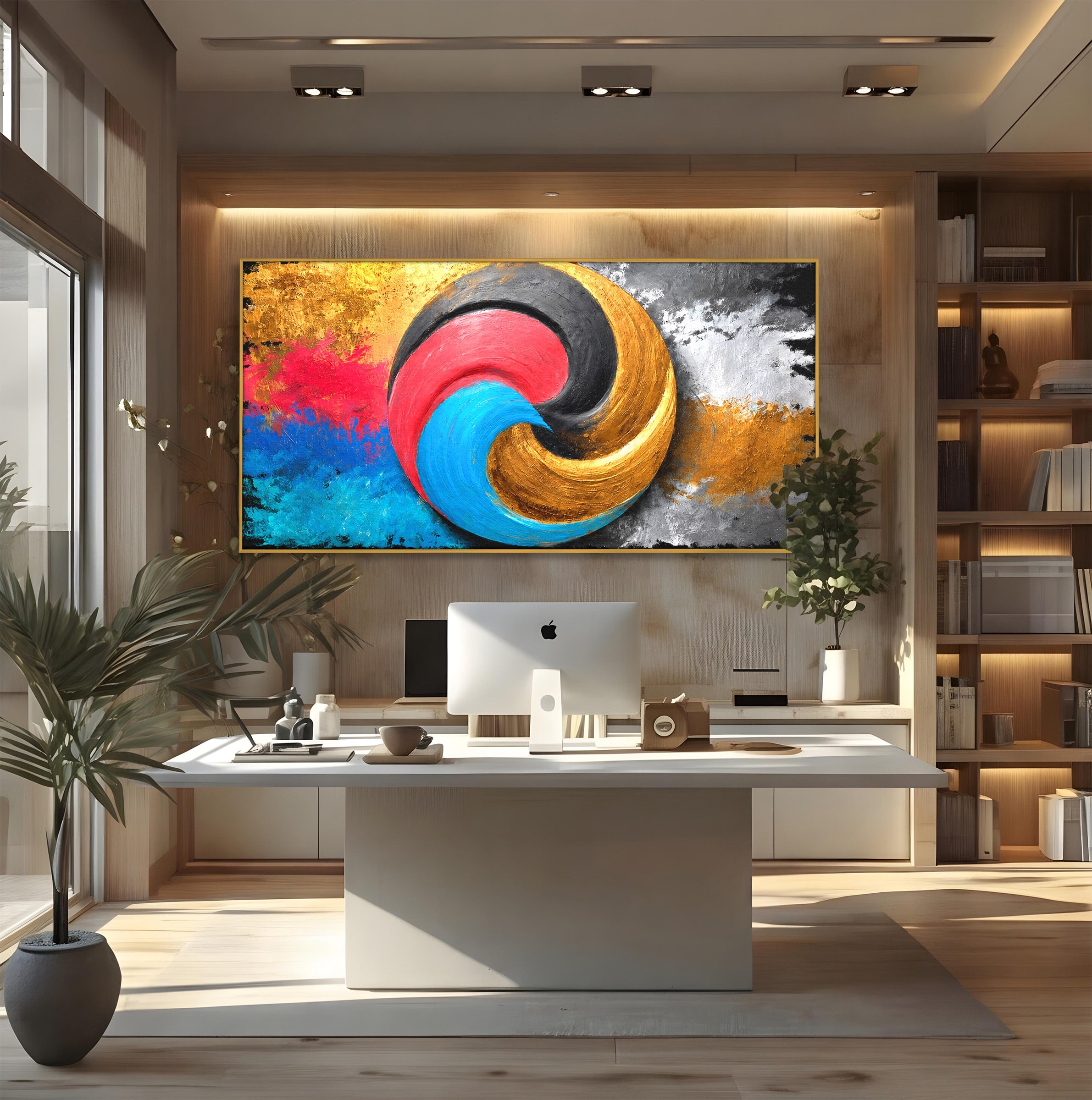 Tablou Canvas Premium LuxCanva® C1356, Armonia Culorilor, Armonie, Abstract, Simbol, Energetic, Living, Culori Vibrante