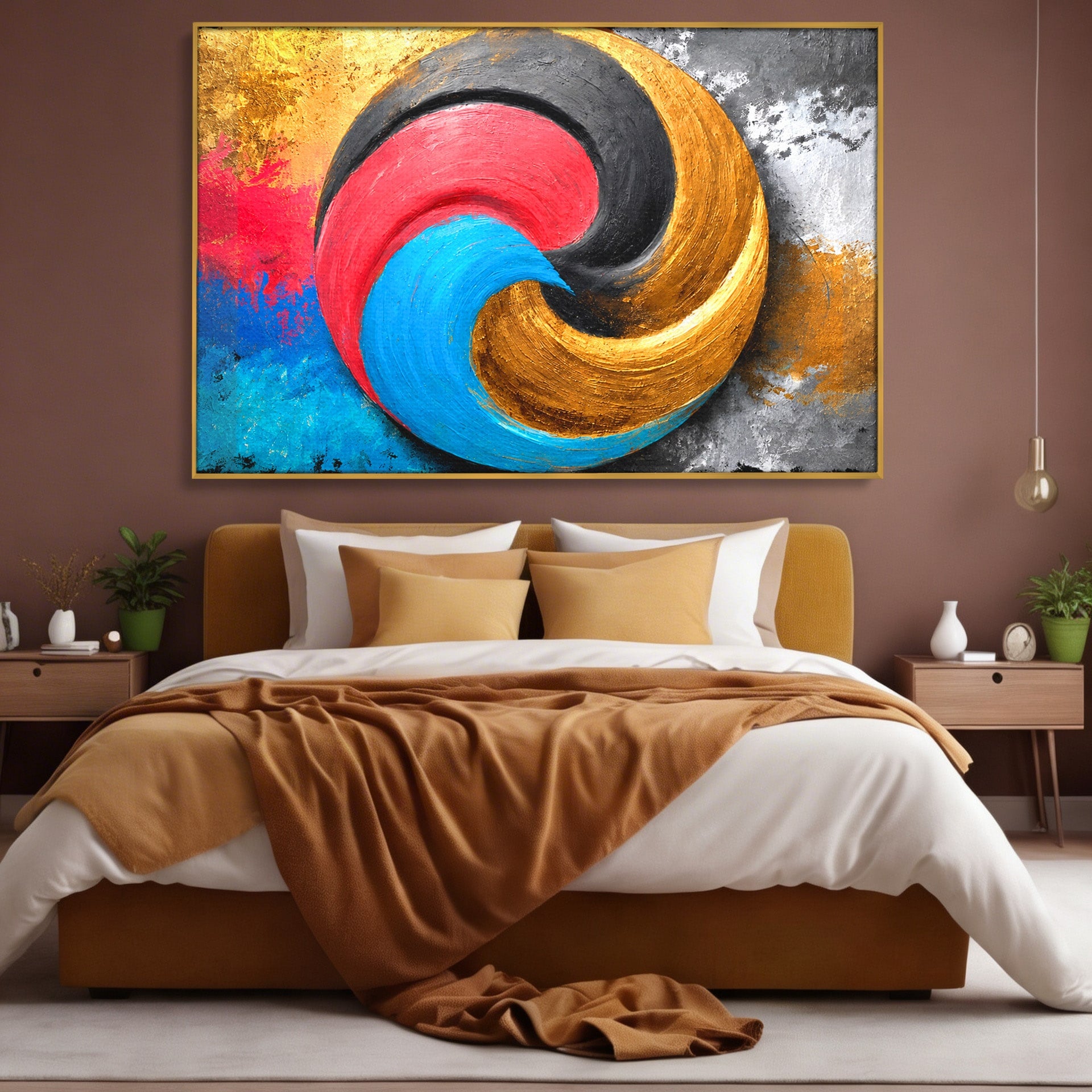 Tablou Canvas Premium LuxCanva® C1356, Armonia Culorilor, Armonie, Abstract, Simbol, Energetic, Living, Culori Vibrante
