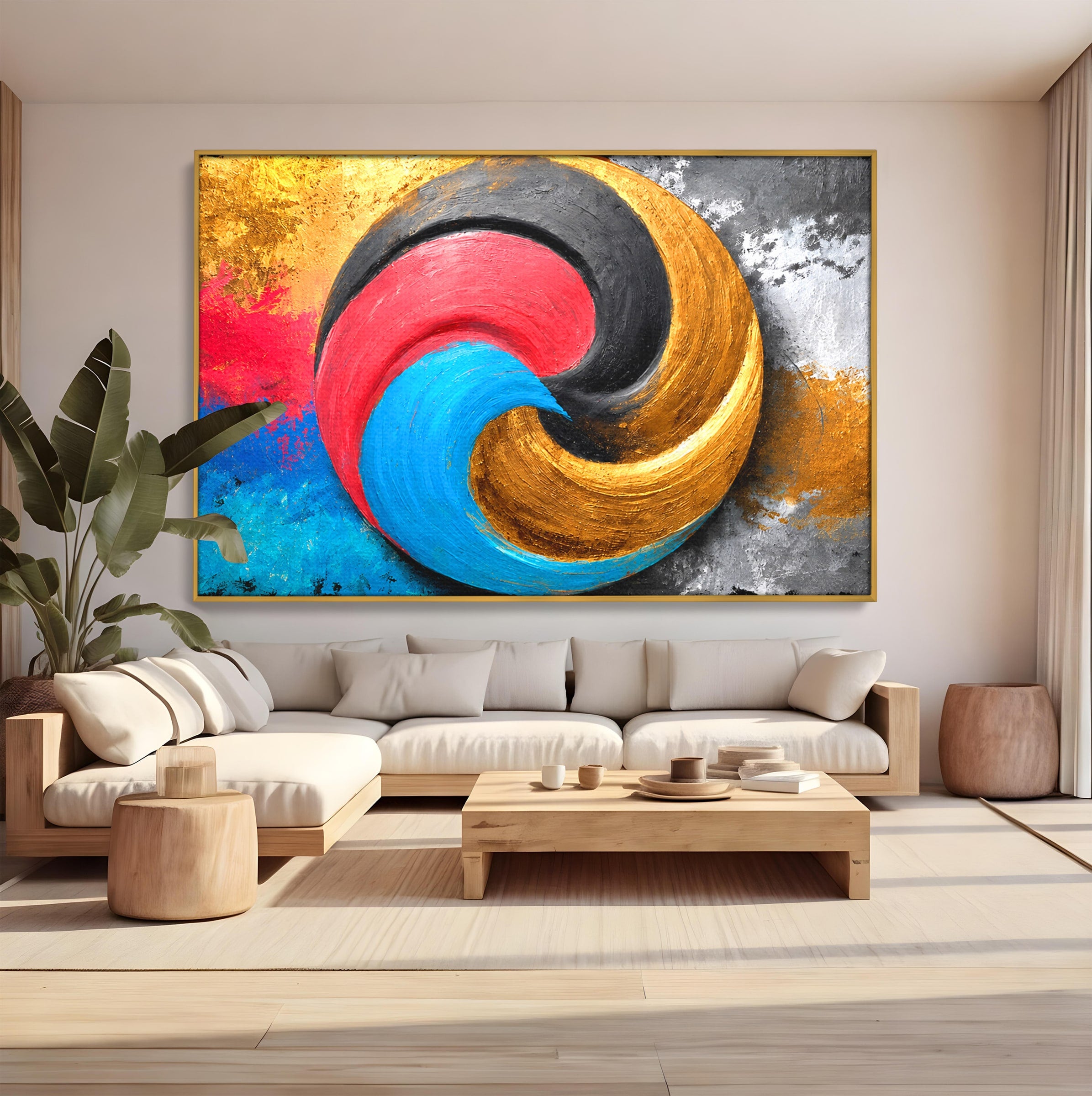 Tablou Canvas Premium LuxCanva® C1356, Armonia Culorilor, Armonie, Abstract, Simbol, Energetic, Living, Culori Vibrante