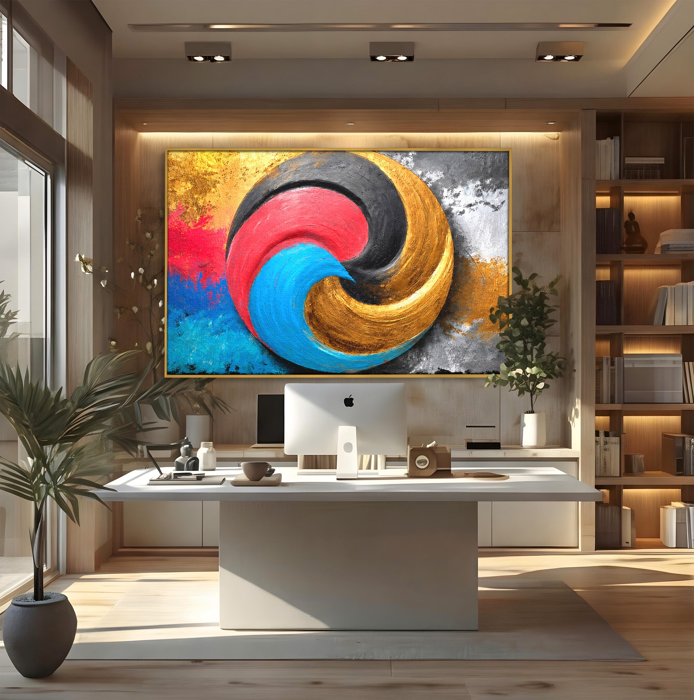 Tablou Canvas Premium LuxCanva® C1356, Armonia Culorilor, Armonie, Abstract, Simbol, Energetic, Living, Culori Vibrante