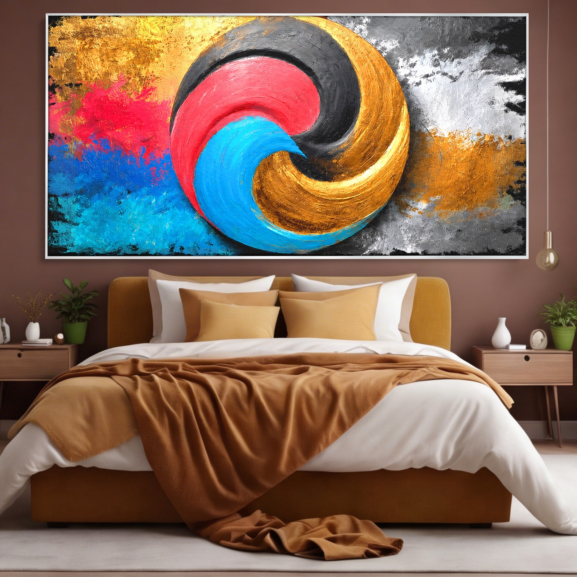 Tablou Canvas Premium LuxCanva® C1356, Armonia Culorilor, Armonie, Abstract, Simbol, Energetic, Living, Culori Vibrante