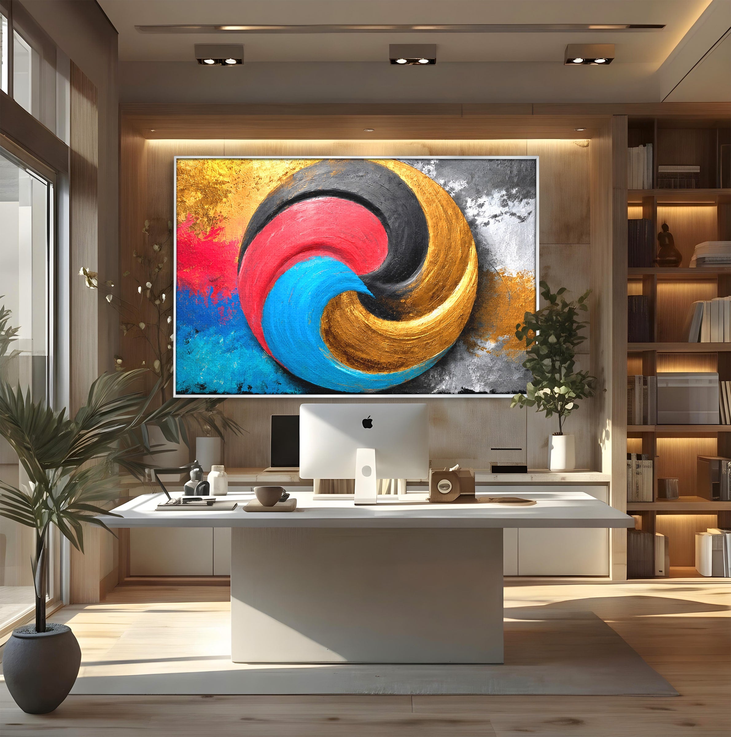 Tablou Canvas Premium LuxCanva® C1356, Armonia Culorilor, Armonie, Abstract, Simbol, Energetic, Living, Culori Vibrante