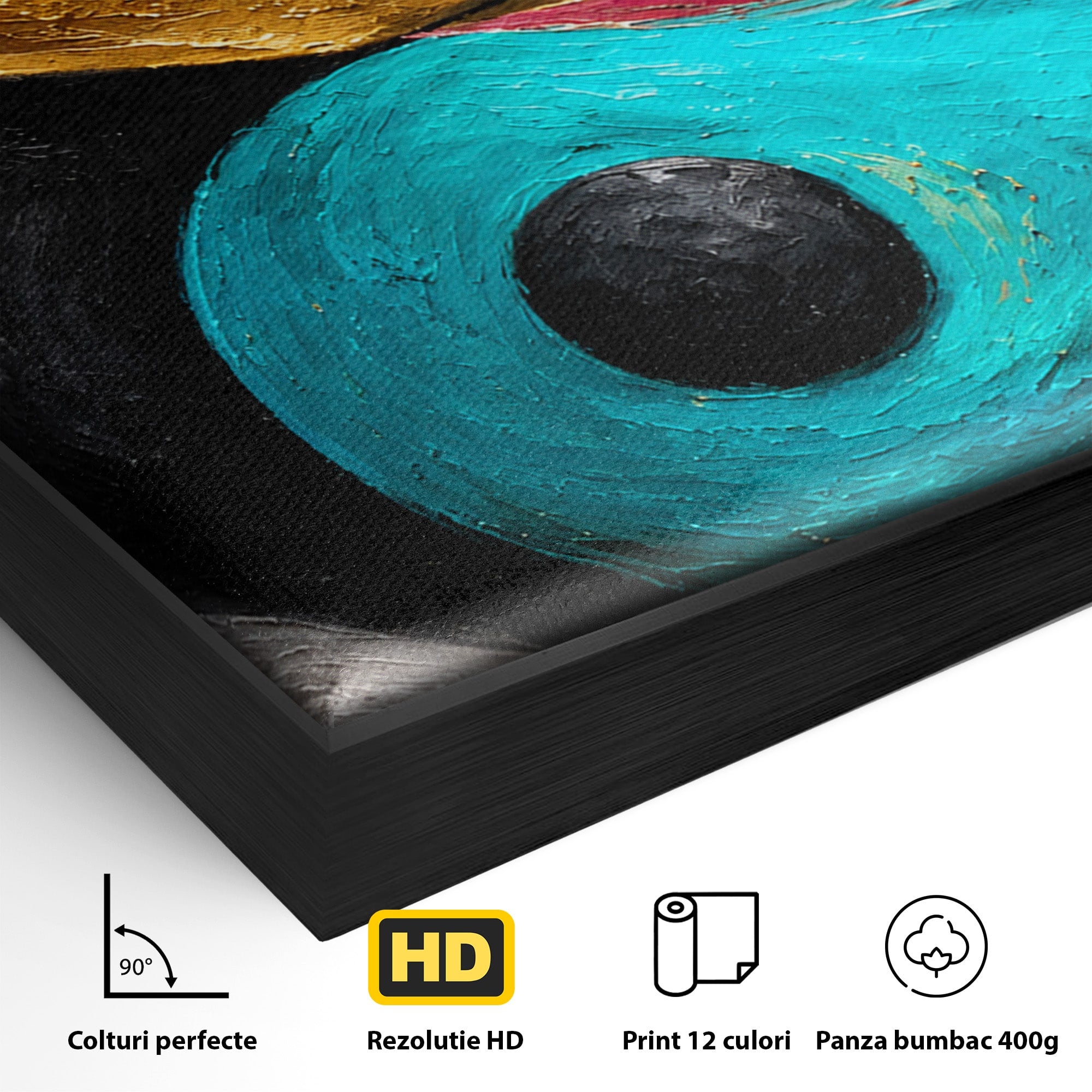 Tablou Canvas Premium LuxCanva® C1357, Echilibrul Yin Si Yang, Yin Yang, Abstract, Energie, Armonie, Living, Culori Vibrante