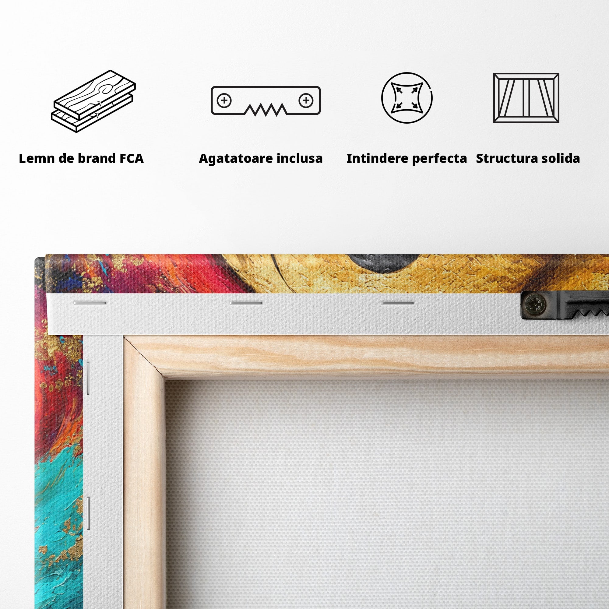Tablou Canvas Premium LuxCanva® C1357, Echilibrul Yin Si Yang, Yin Yang, Abstract, Energie, Armonie, Living, Culori Vibrante
