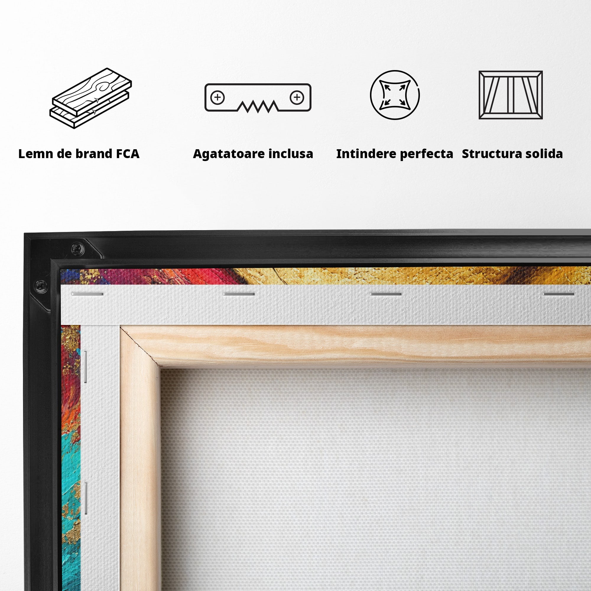 Tablou Canvas Premium LuxCanva® C1357, Echilibrul Yin Si Yang, Yin Yang, Abstract, Energie, Armonie, Living, Culori Vibrante