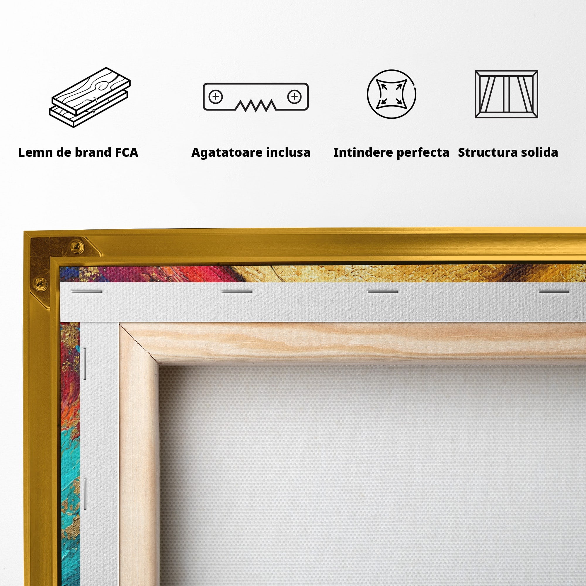 Tablou Canvas Premium LuxCanva® C1357, Echilibrul Yin Si Yang, Yin Yang, Abstract, Energie, Armonie, Living, Culori Vibrante