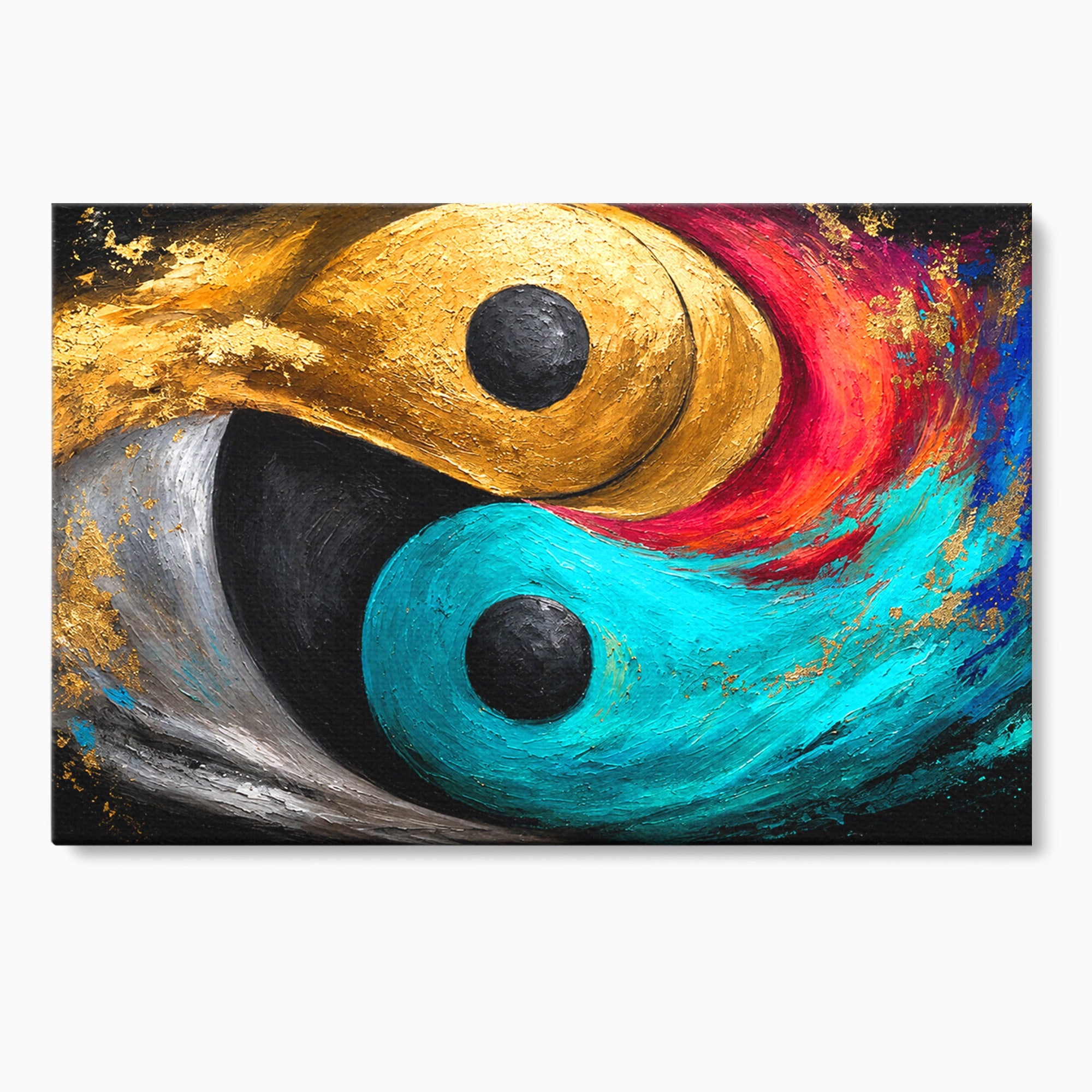 Tablou Canvas Premium LuxCanva® C1357, Echilibrul Yin Si Yang, Yin Yang, Abstract, Energie, Armonie, Living, Culori Vibrante