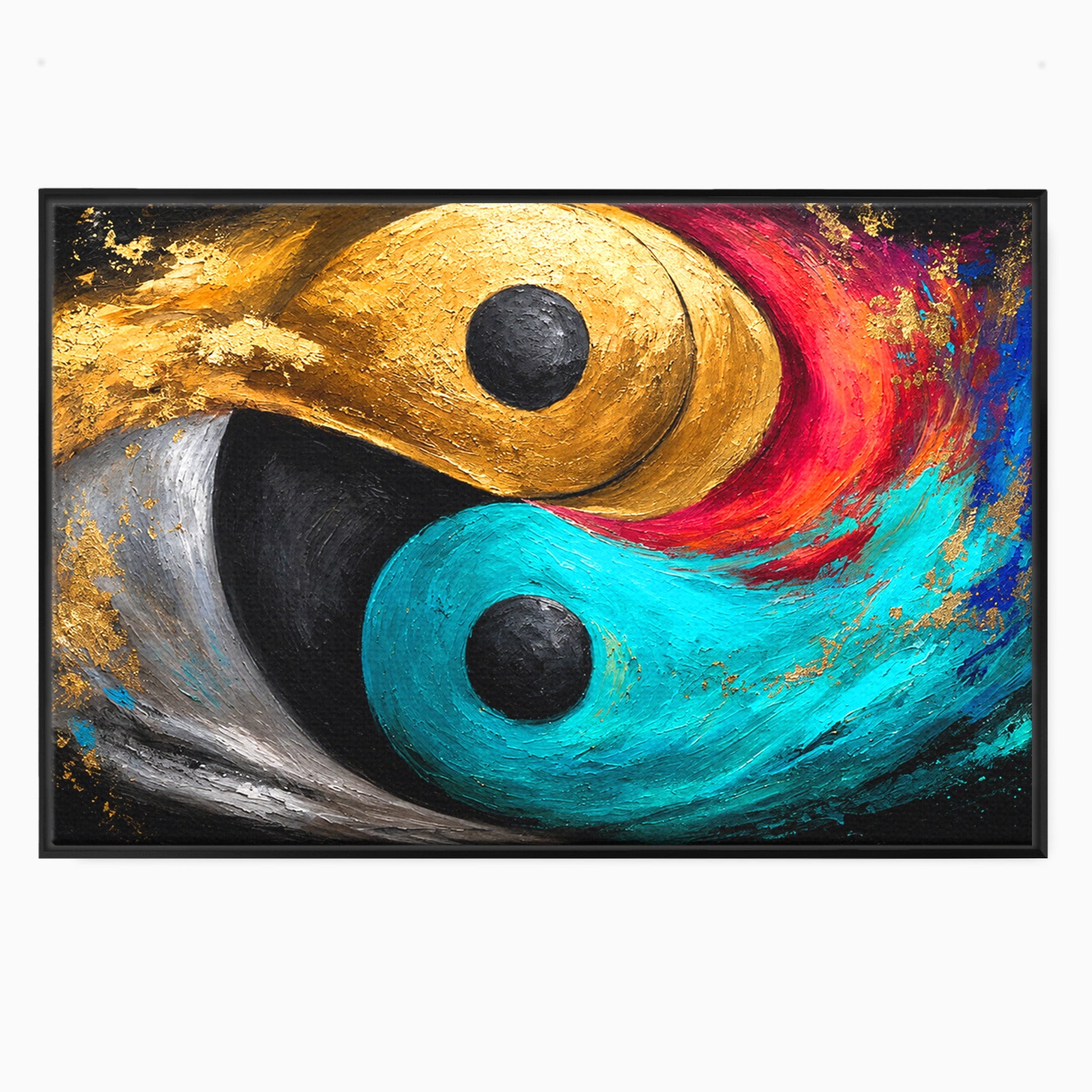 Tablou Canvas Premium LuxCanva® C1357, Echilibrul Yin Si Yang, Yin Yang, Abstract, Energie, Armonie, Living, Culori Vibrante