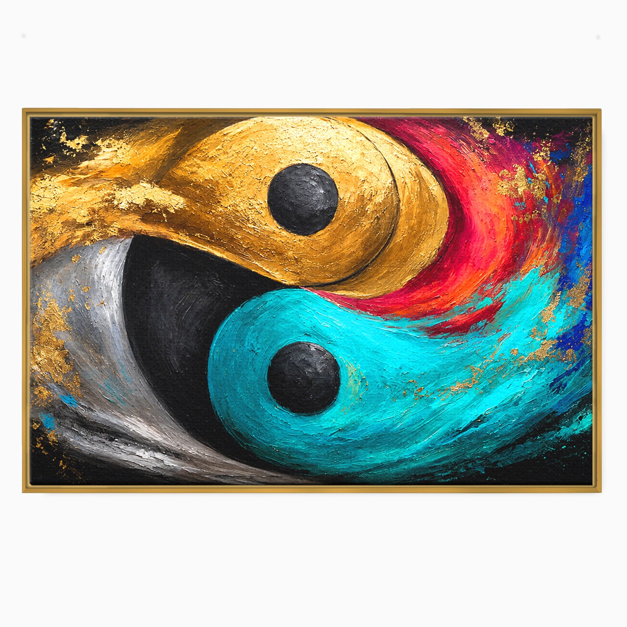 Tablou Canvas Premium LuxCanva® C1357, Echilibrul Yin Si Yang, Yin Yang, Abstract, Energie, Armonie, Living, Culori Vibrante