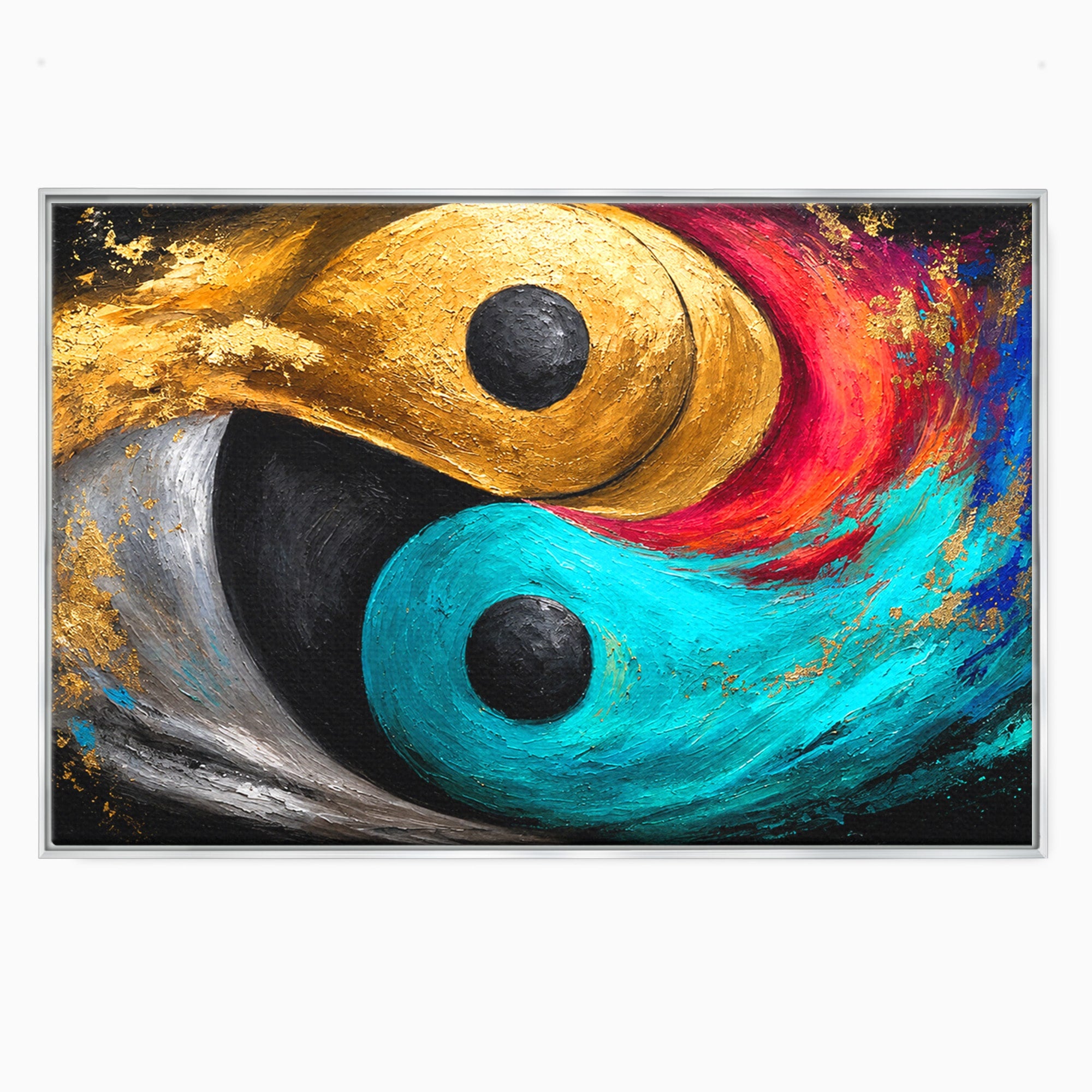 Tablou Canvas Premium LuxCanva® C1357, Echilibrul Yin Si Yang, Yin Yang, Abstract, Energie, Armonie, Living, Culori Vibrante
