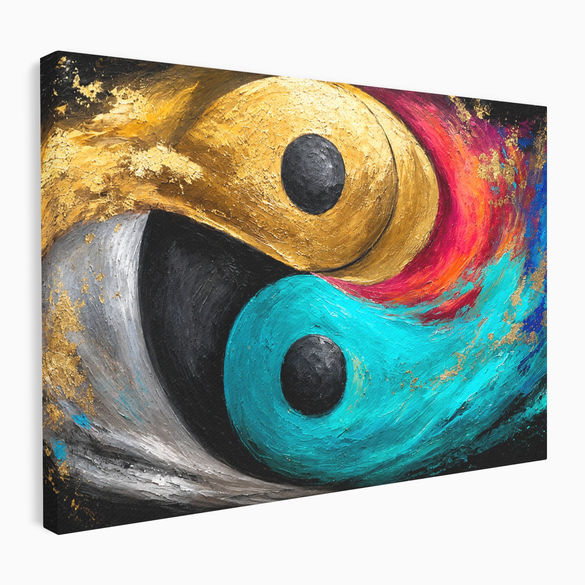 Tablou Canvas Premium LuxCanva® C1357, Echilibrul Yin Si Yang, Yin Yang, Abstract, Energie, Armonie, Living, Culori Vibrante