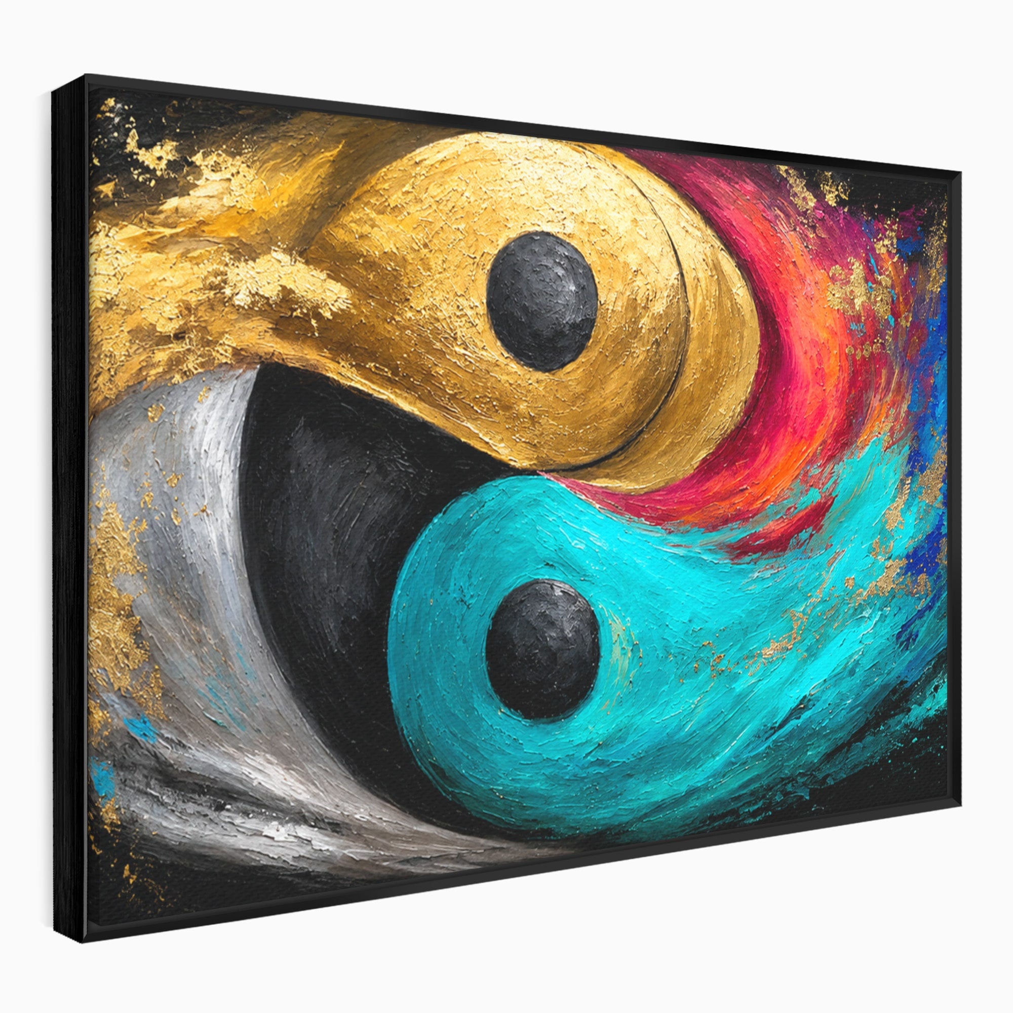 Tablou Canvas Premium LuxCanva® C1357, Echilibrul Yin Si Yang, Yin Yang, Abstract, Energie, Armonie, Living, Culori Vibrante