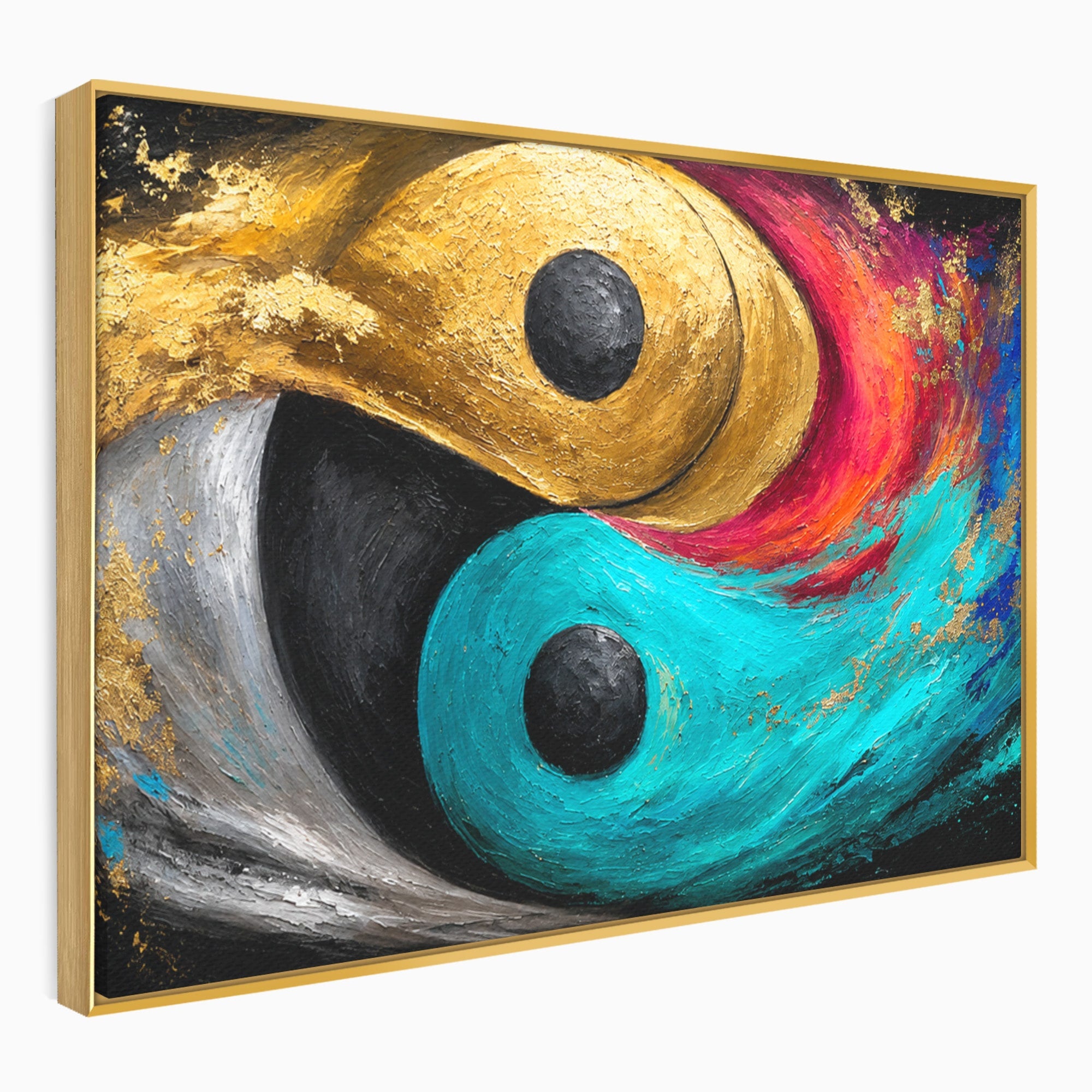 Tablou Canvas Premium LuxCanva® C1357, Echilibrul Yin Si Yang, Yin Yang, Abstract, Energie, Armonie, Living, Culori Vibrante