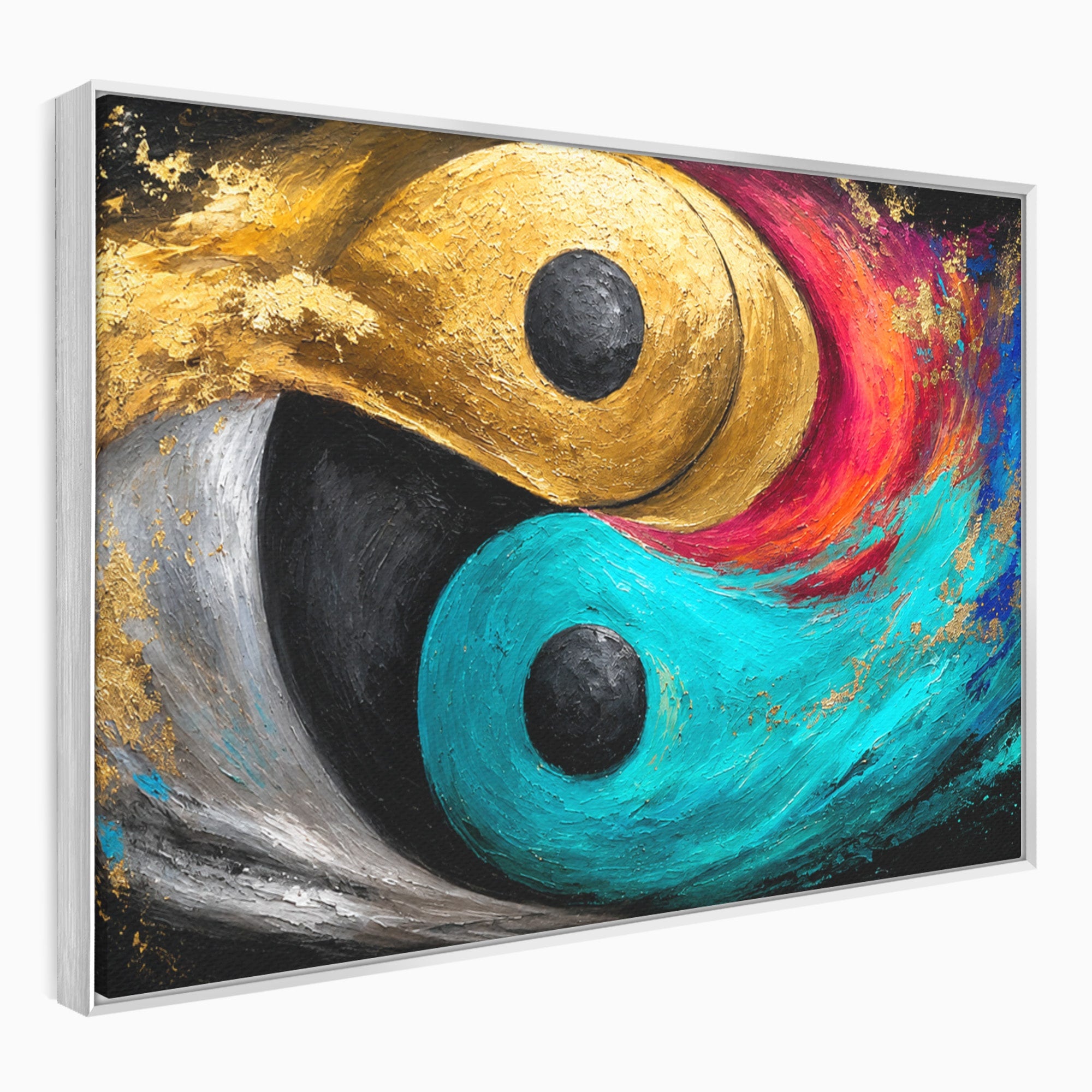 Tablou Canvas Premium LuxCanva® C1357, Echilibrul Yin Si Yang, Yin Yang, Abstract, Energie, Armonie, Living, Culori Vibrante