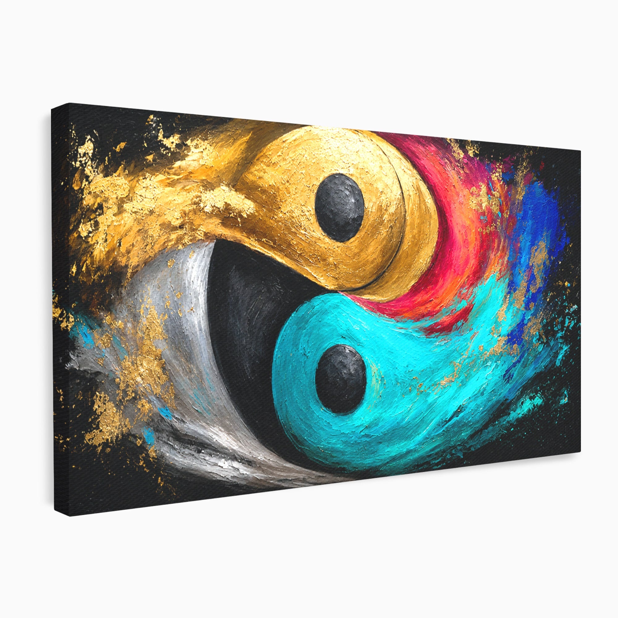 Tablou Canvas Premium LuxCanva® C1357, Echilibrul Yin Si Yang, Yin Yang, Abstract, Energie, Armonie, Living, Culori Vibrante