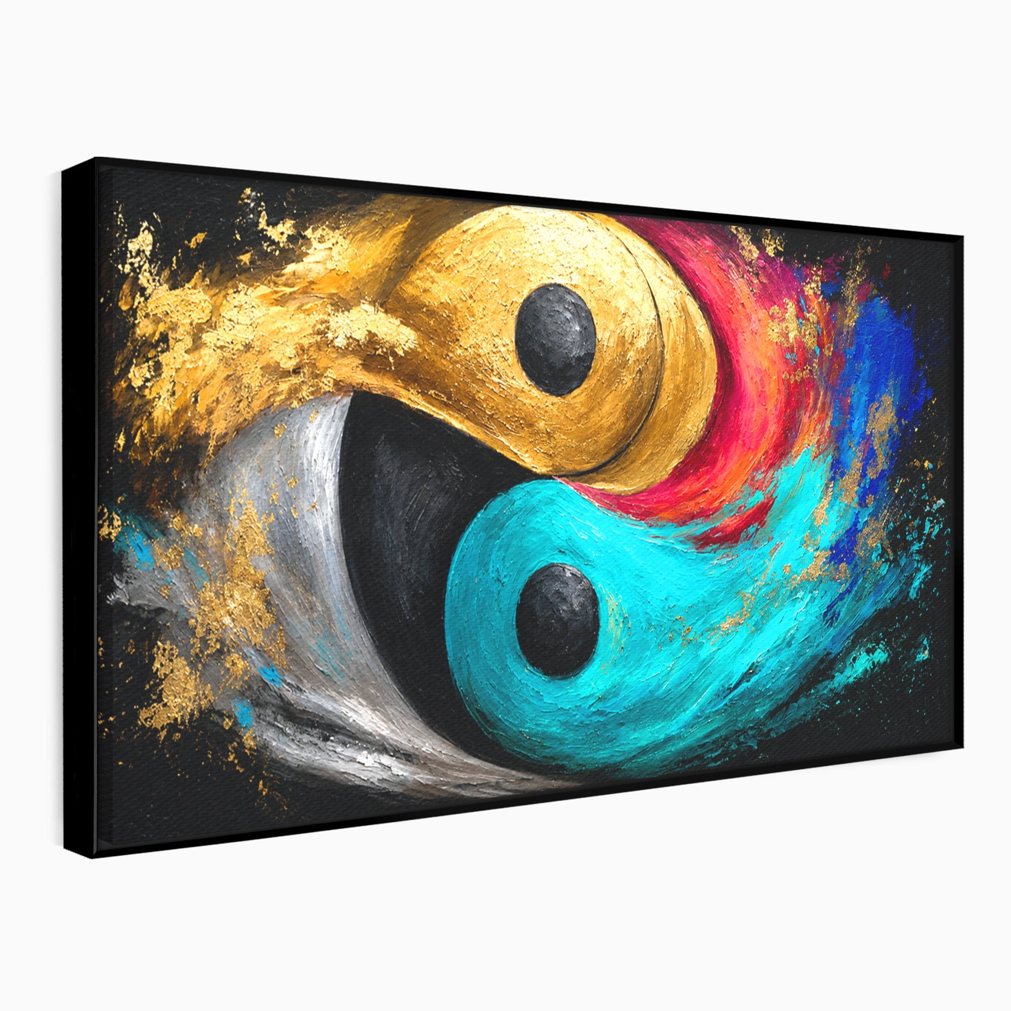 Tablou Canvas Premium LuxCanva® C1357, Echilibrul Yin Si Yang, Yin Yang, Abstract, Energie, Armonie, Living, Culori Vibrante