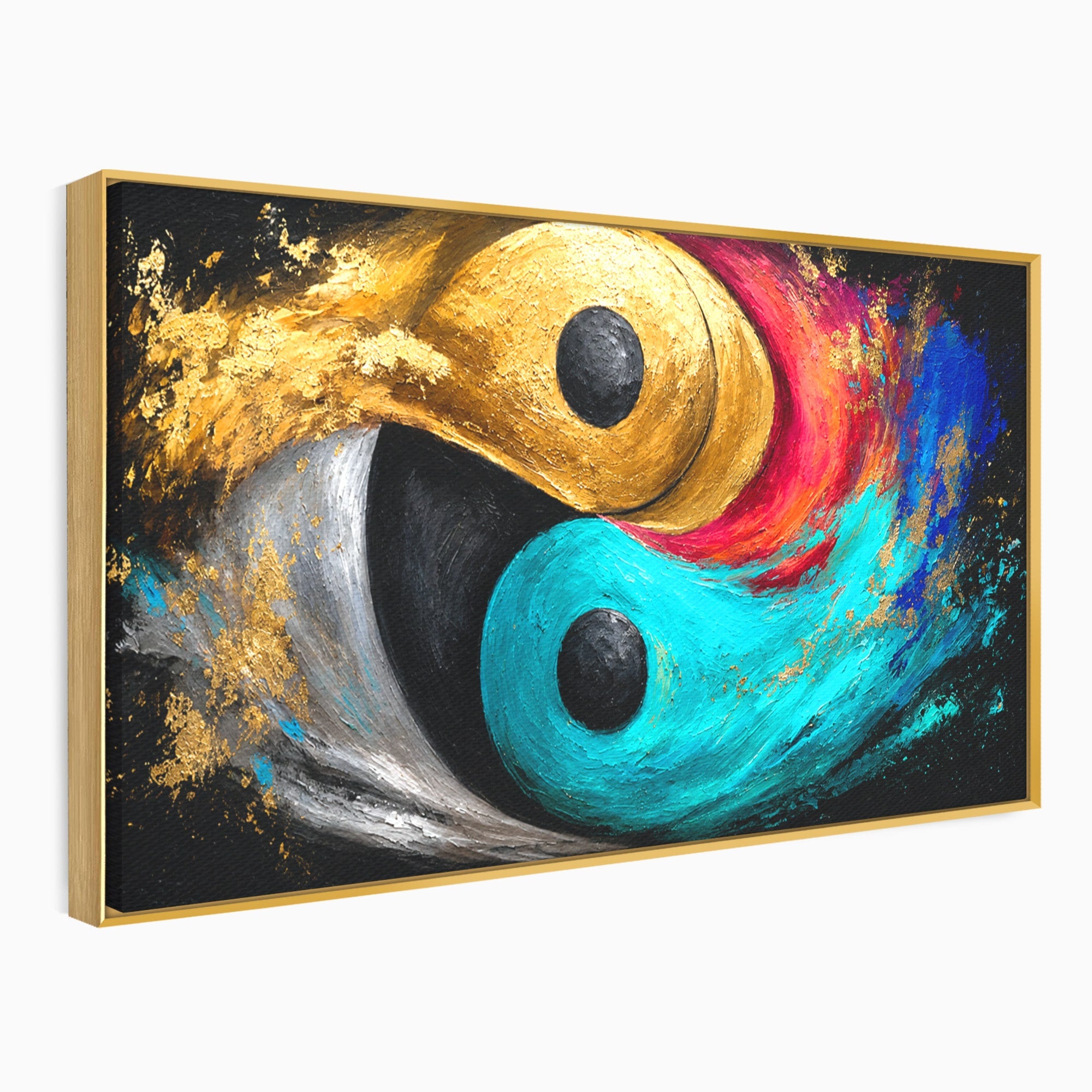 Tablou Canvas Premium LuxCanva® C1357, Echilibrul Yin Si Yang, Yin Yang, Abstract, Energie, Armonie, Living, Culori Vibrante