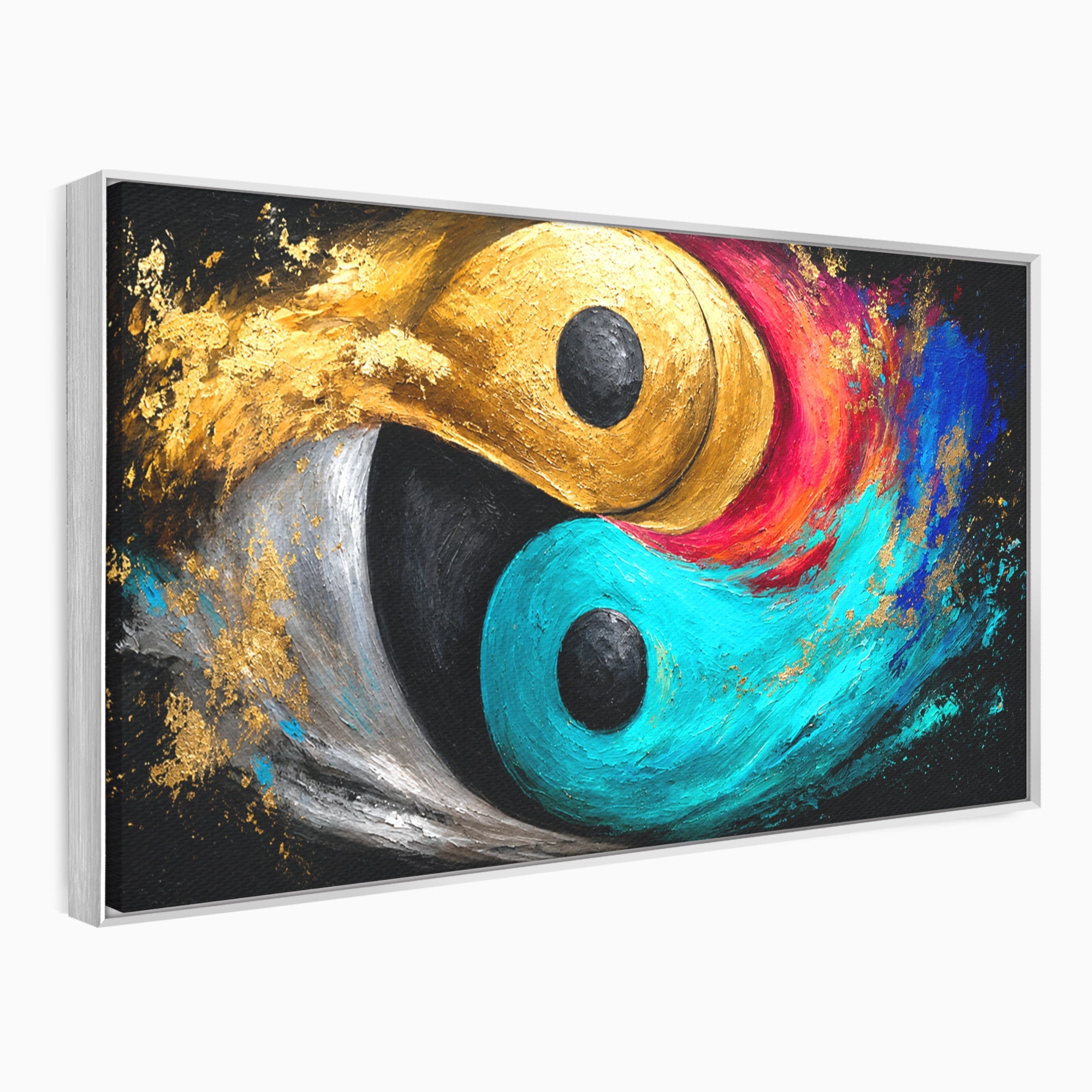 Tablou Canvas Premium LuxCanva® C1357, Echilibrul Yin Si Yang, Yin Yang, Abstract, Energie, Armonie, Living, Culori Vibrante
