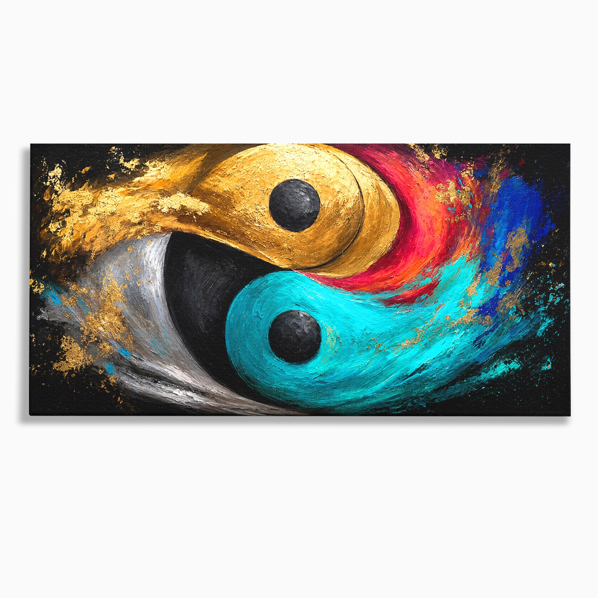 Tablou Canvas Premium LuxCanva® C1357, Echilibrul Yin Si Yang, Yin Yang, Abstract, Energie, Armonie, Living, Culori Vibrante