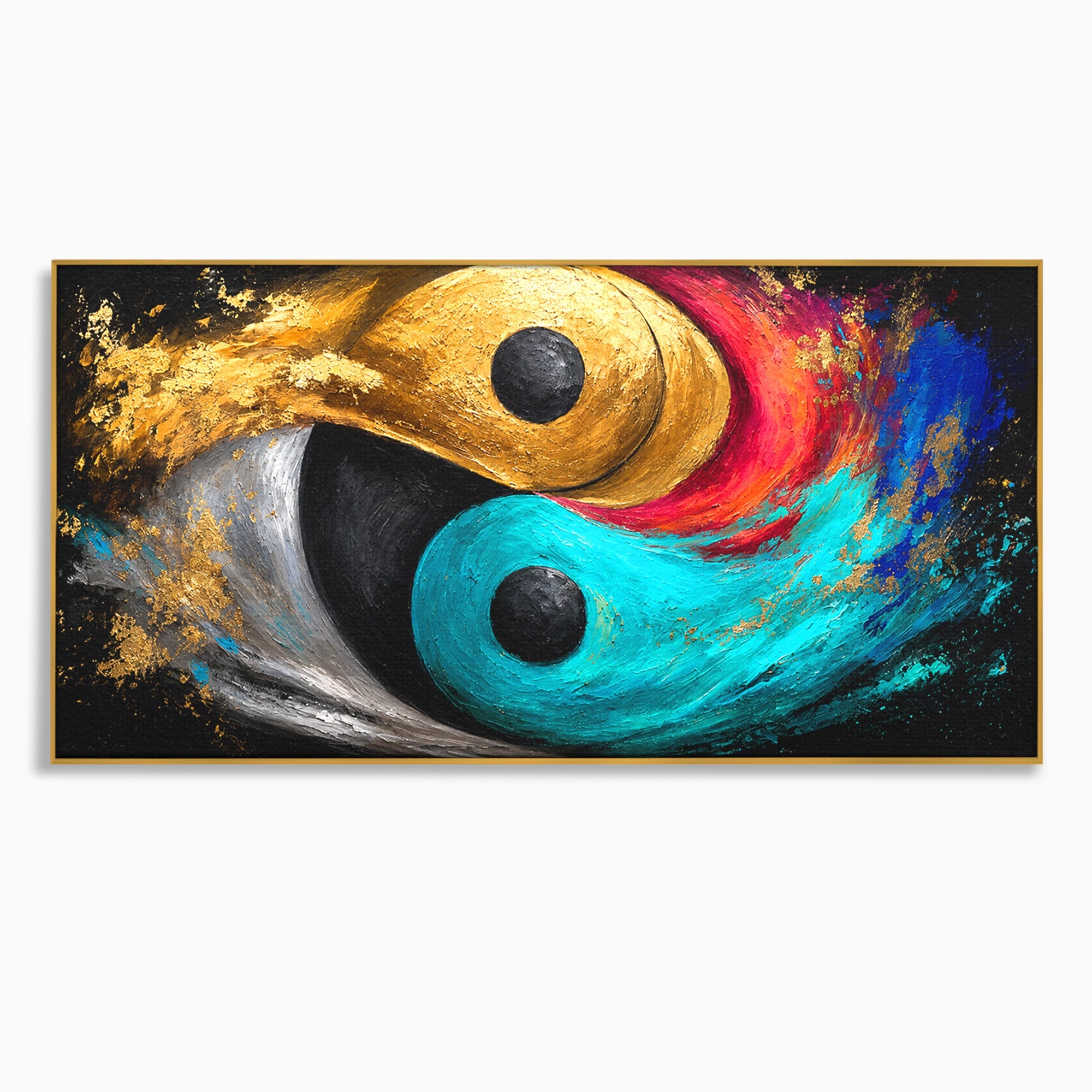 Tablou Canvas Premium LuxCanva® C1357, Echilibrul Yin Si Yang, Yin Yang, Abstract, Energie, Armonie, Living, Culori Vibrante