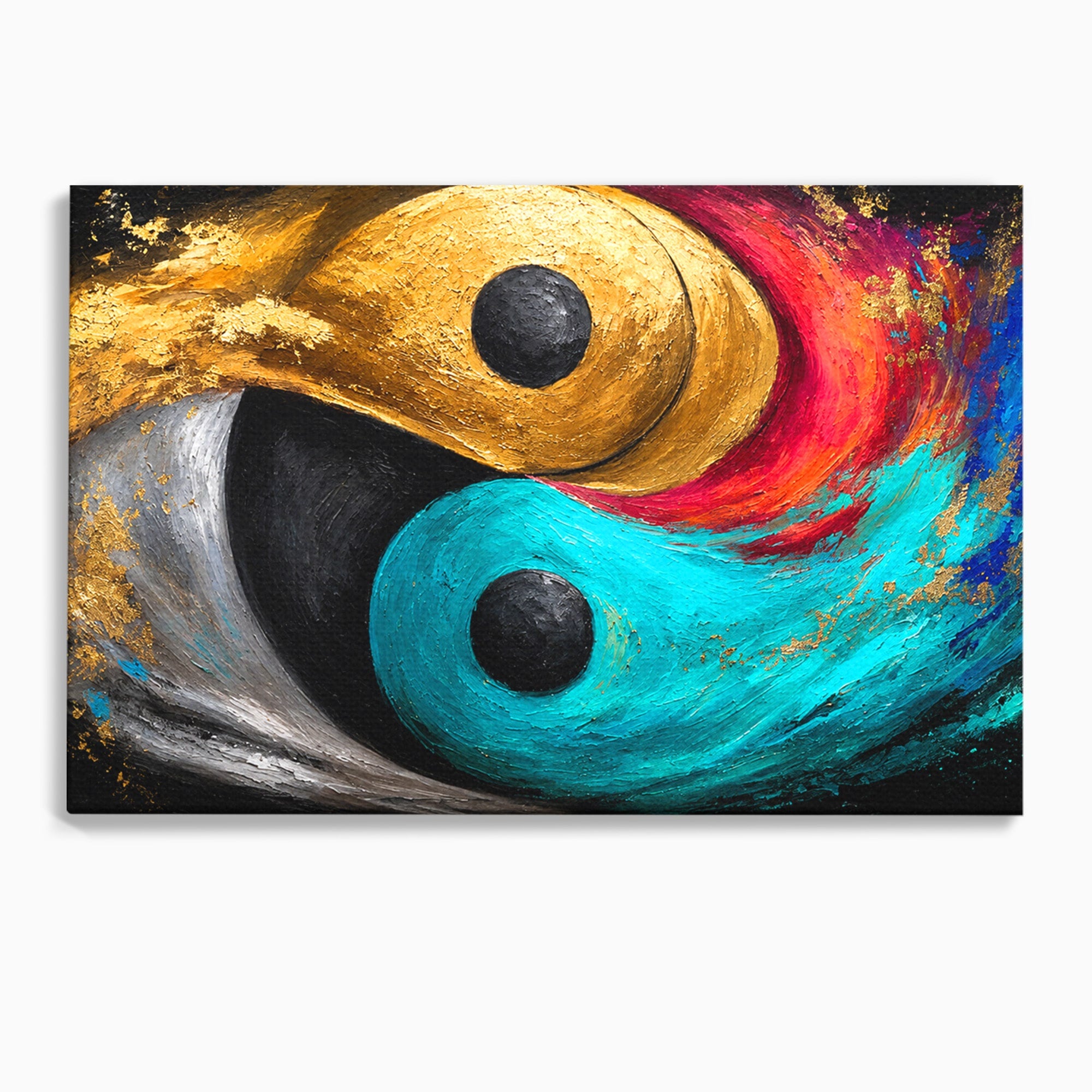 Tablou Canvas Premium LuxCanva® C1357, Echilibrul Yin Si Yang, Yin Yang, Abstract, Energie, Armonie, Living, Culori Vibrante