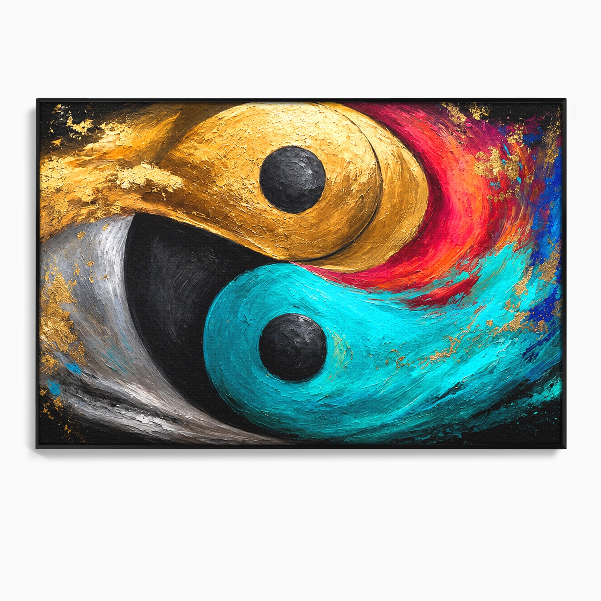 Tablou Canvas Premium LuxCanva® C1357, Echilibrul Yin Si Yang, Yin Yang, Abstract, Energie, Armonie, Living, Culori Vibrante
