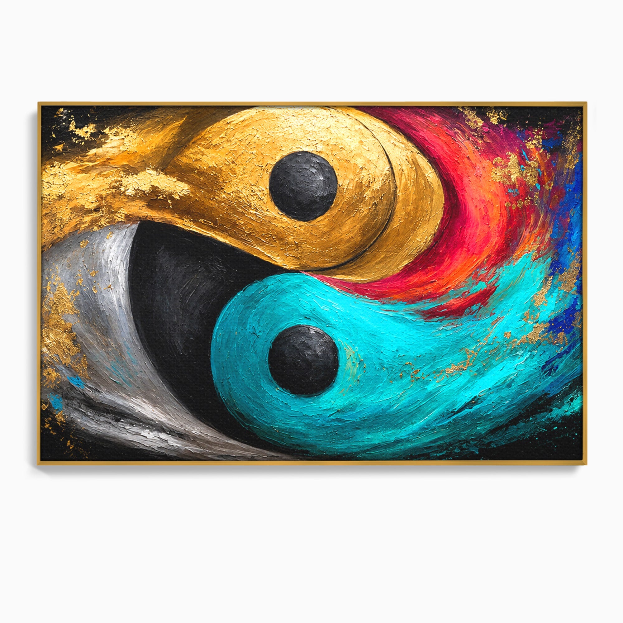 Tablou Canvas Premium LuxCanva® C1357, Echilibrul Yin Si Yang, Yin Yang, Abstract, Energie, Armonie, Living, Culori Vibrante
